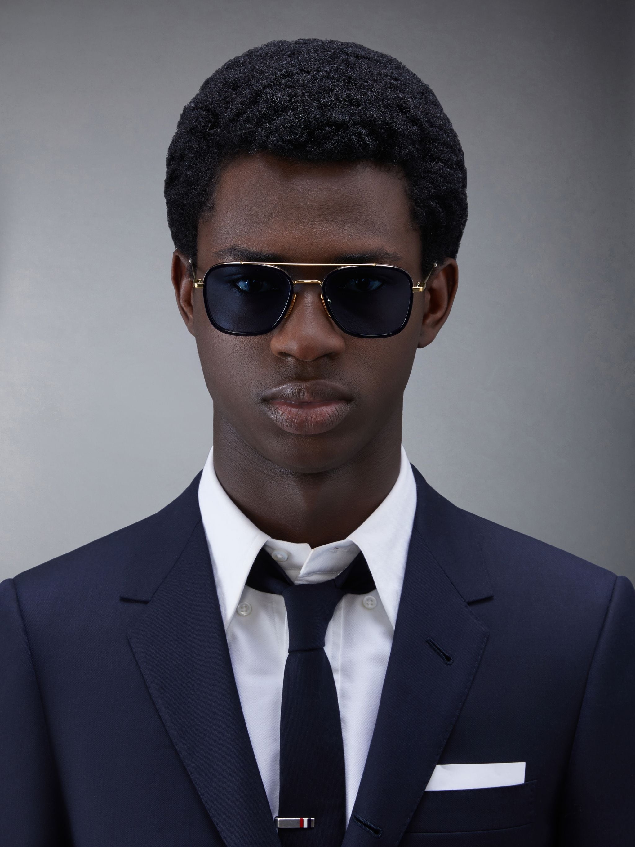 RECTANGULAR AVIATOR SUNGLASSES IN ACETATE AND TITANIUM - 2