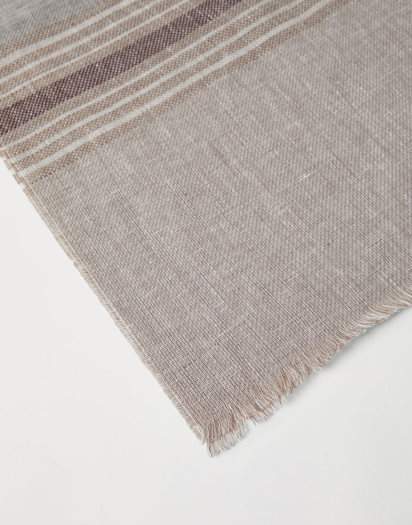 Linen batavia scarf with stripes - 2