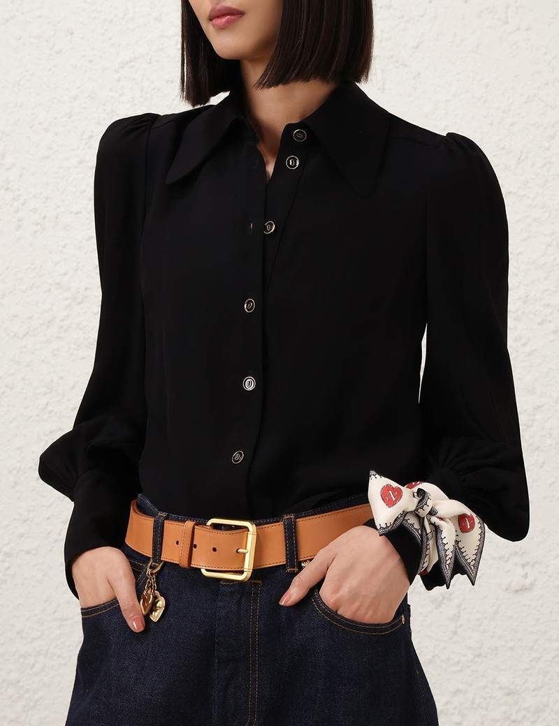 PRINTED SILK RIBBON SCARF 6