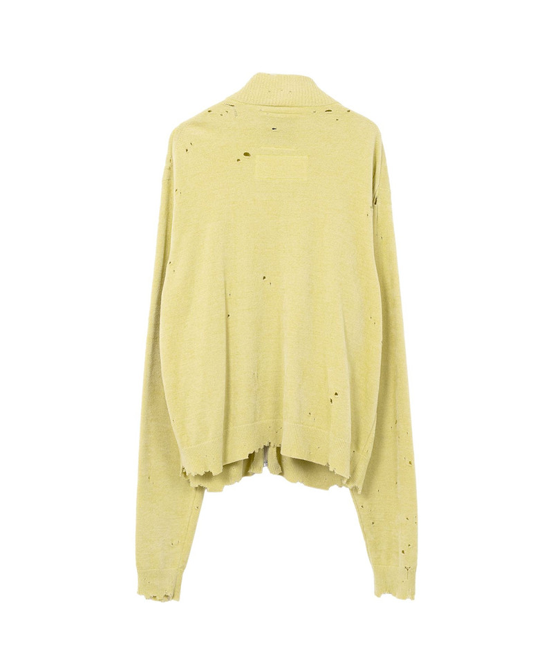 Distressed High Neck Knit Cardigan 25