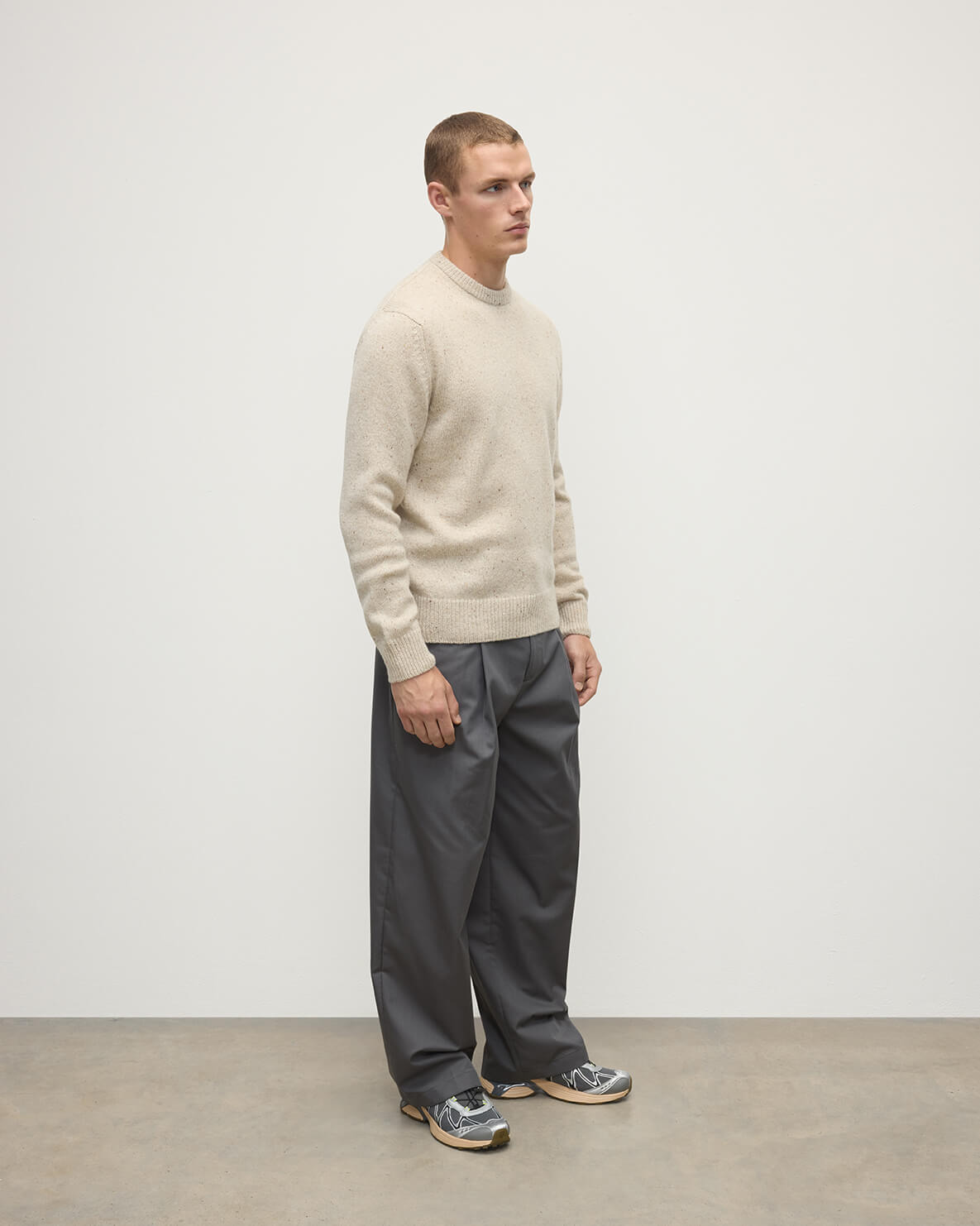 Cream Donegal Cashmere Marl Jumper - 3