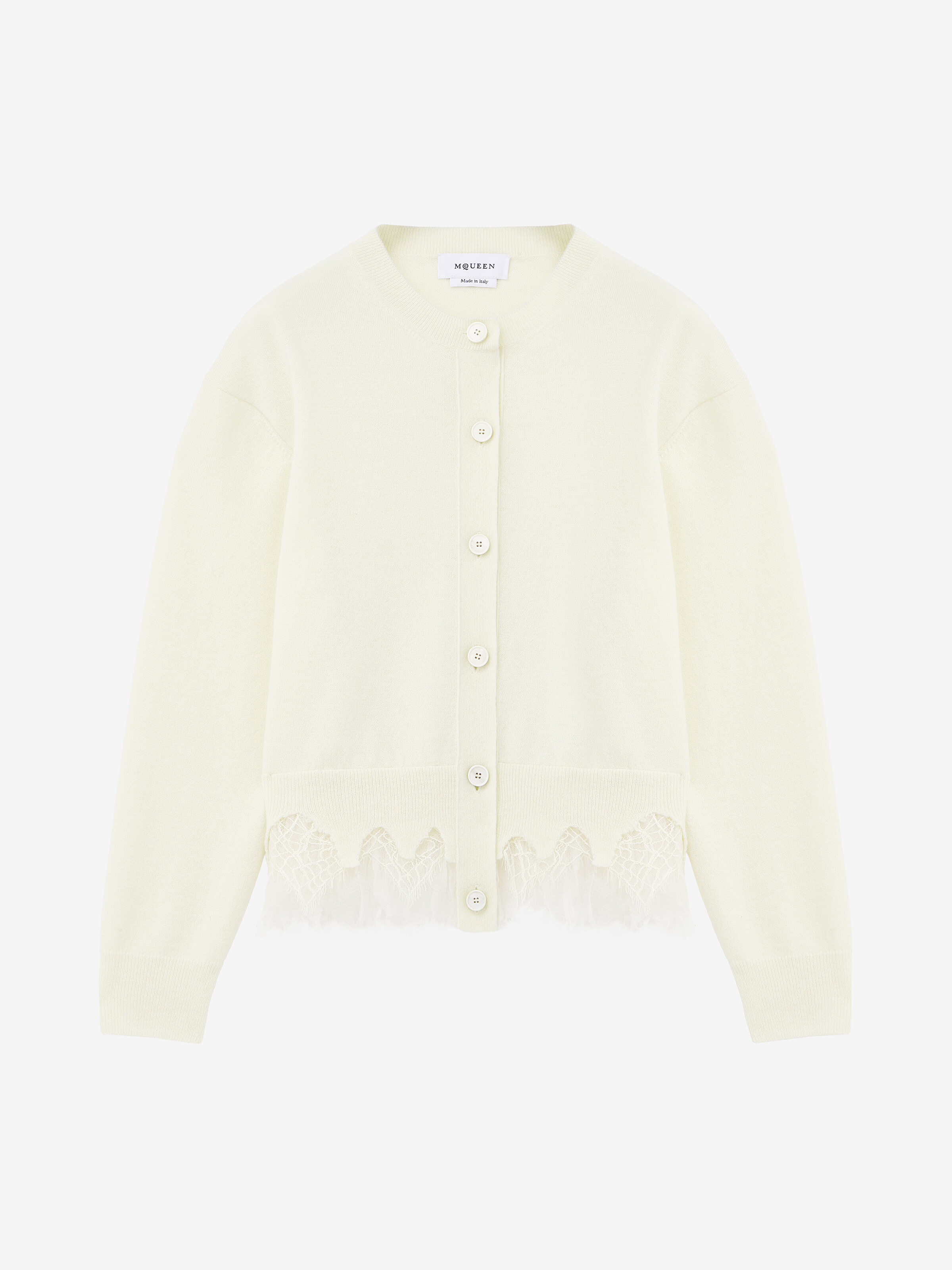 Alexander McQueen Cobweb Lace Shrunken Cardigan | REVERSIBLE