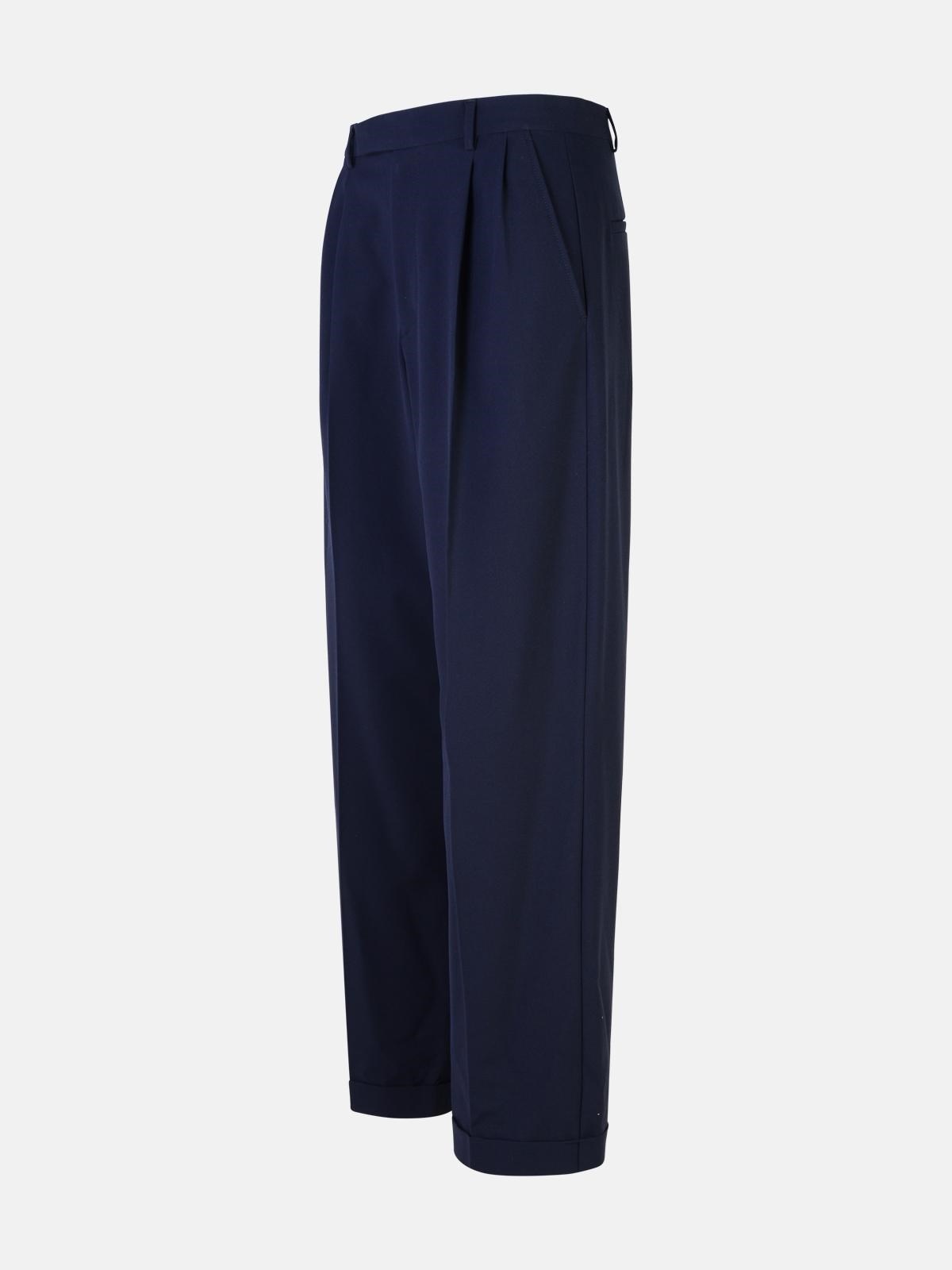 'MARISSA' NAVY VISCOSE BLEND TROUSERS - 2