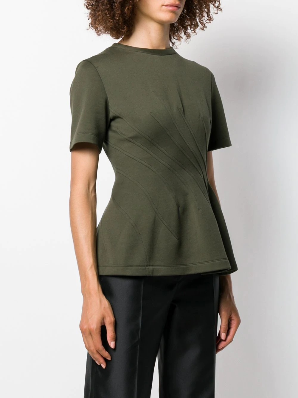 wavy seamwork T-shirt - 3