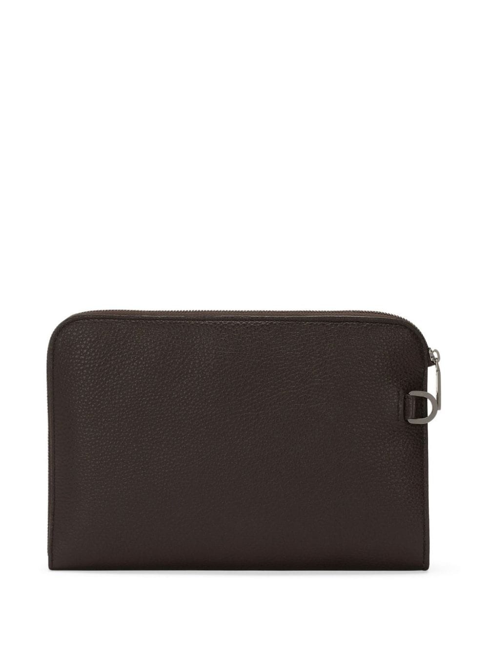 medium logo-embossed clutch bag - 3