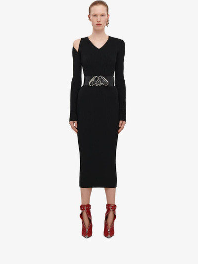 Alexander McQueen Women's Ribbed-knit Pencil Skirt in Black outlook