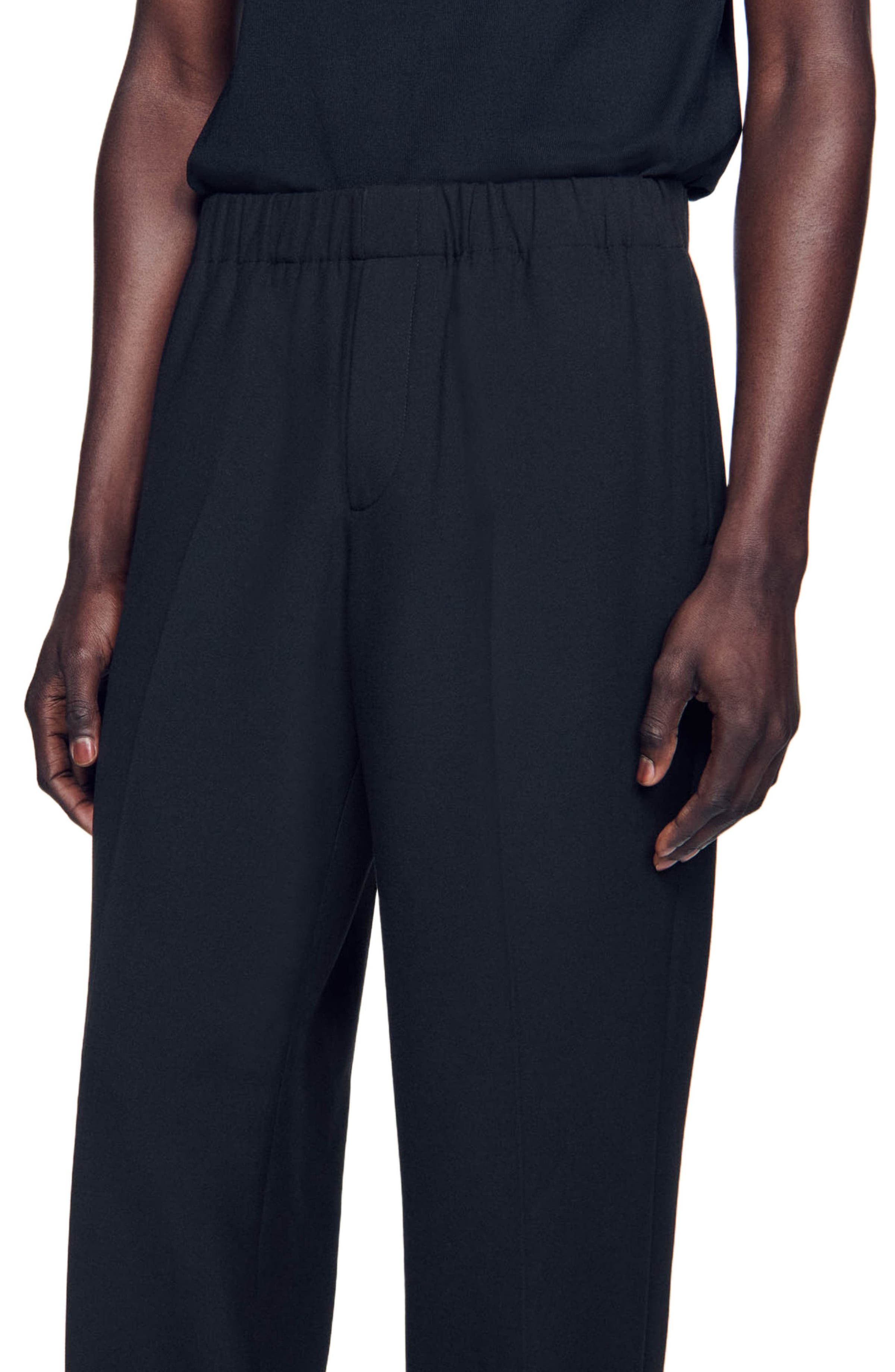 SANDRO Wide-leg trousers in Black at Nordstrom - 4