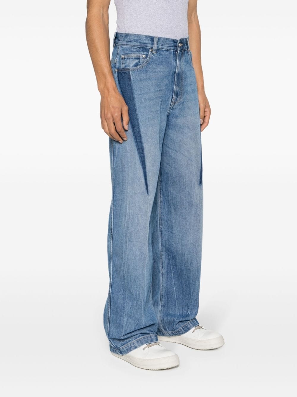 Slouchy Darted wide-leg jeans - 4