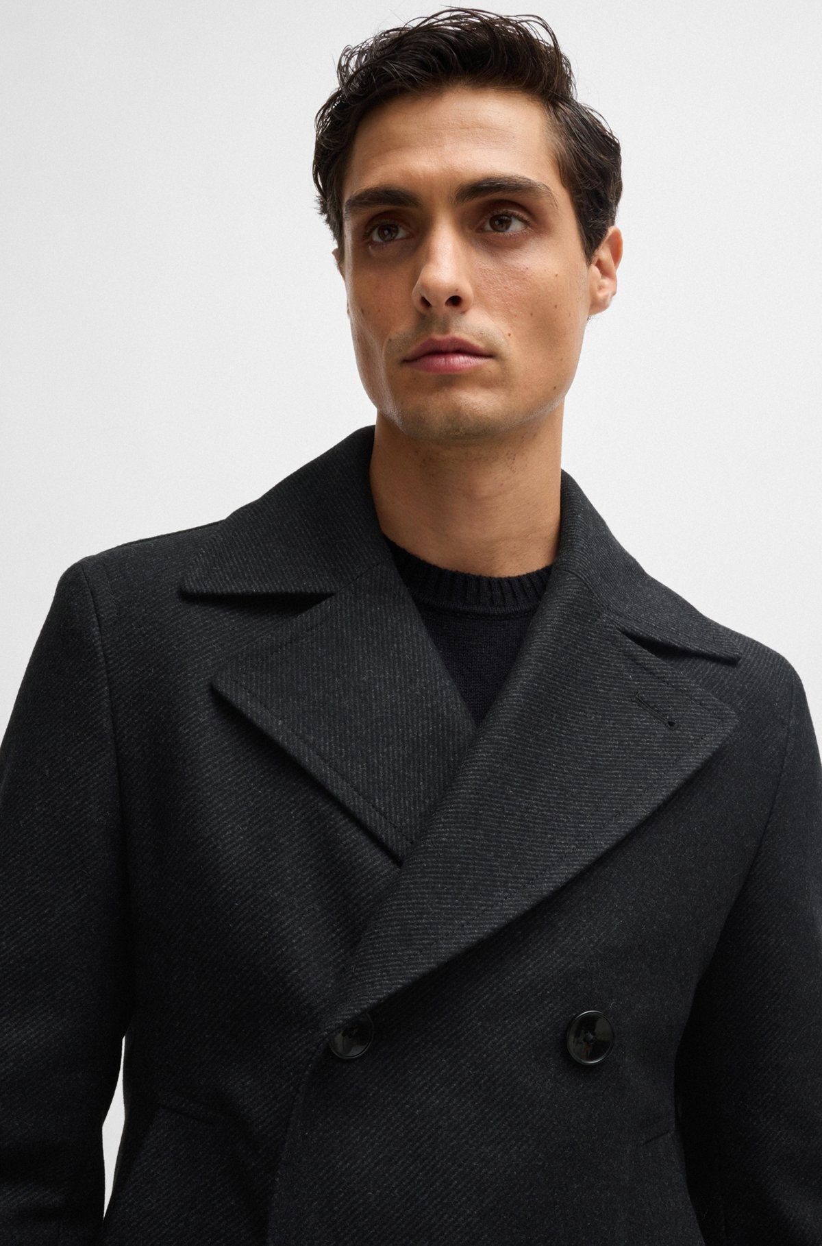SLIM-FIT DOUBLE-BREASTED COAT IN WOOL - 3