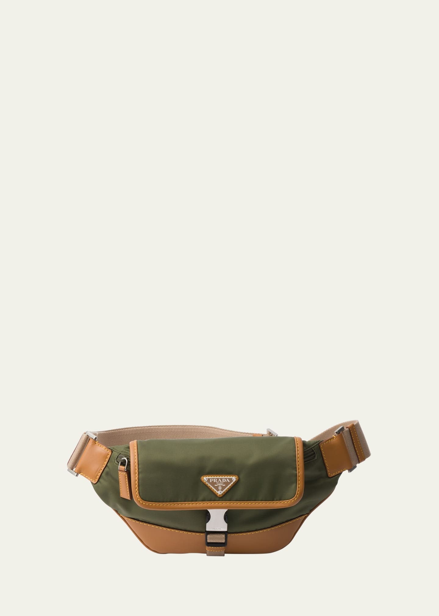 Men's Re-Nylon and Leather Shoulder Bag - 1