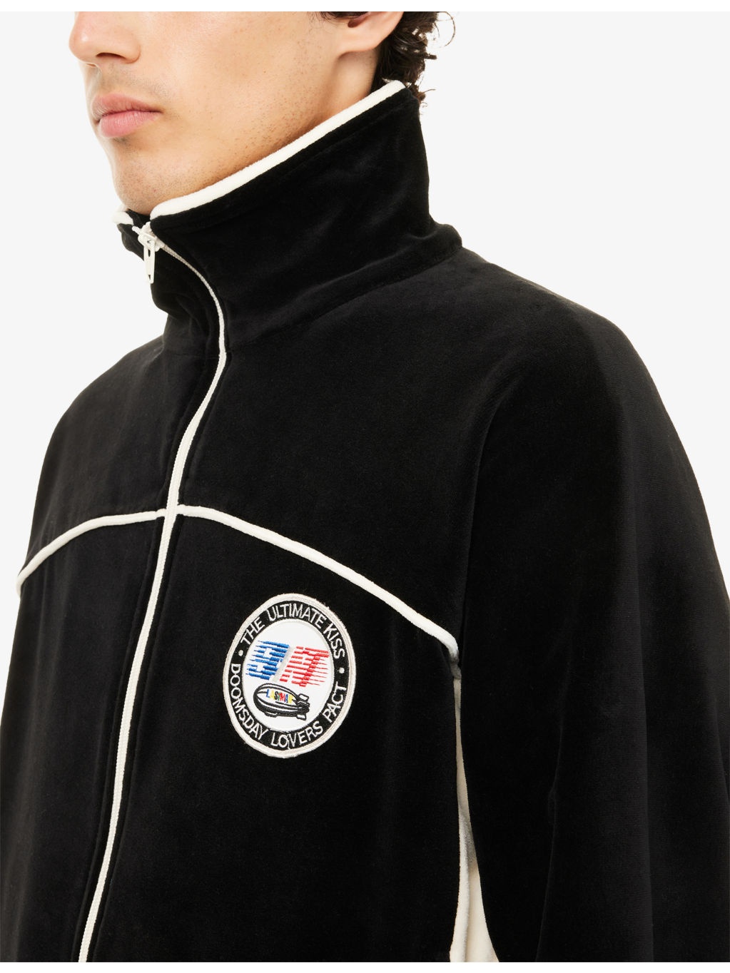 Lastman Embroidered-Patch Velvet Track Jacket - 5