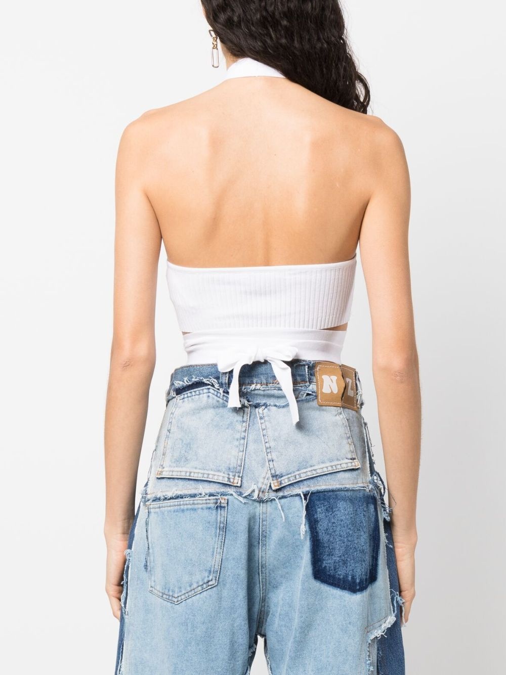ribbed-knit halterneck top - 4