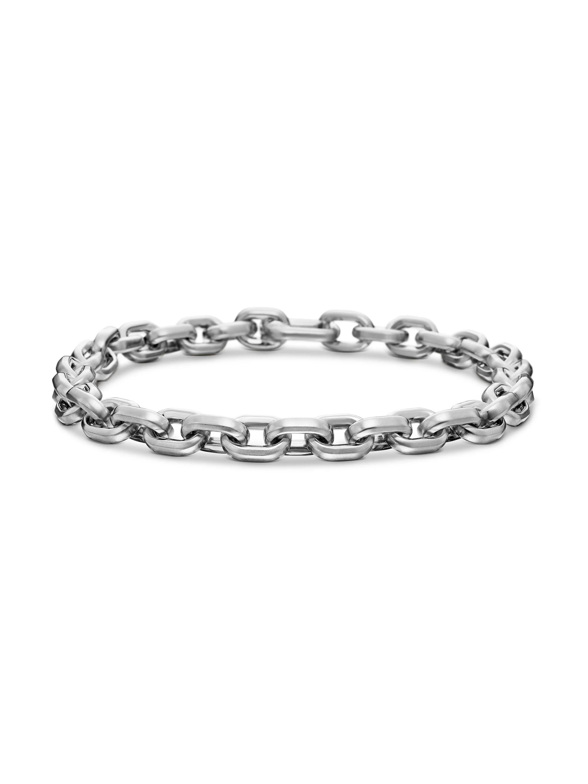 Men's Streamline Link Bracelet in Sterling Silver, 6.5mm - 1