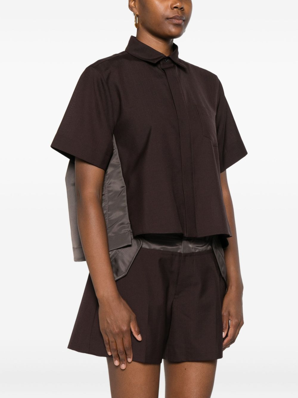 panelled short-sleeved shirt - 3
