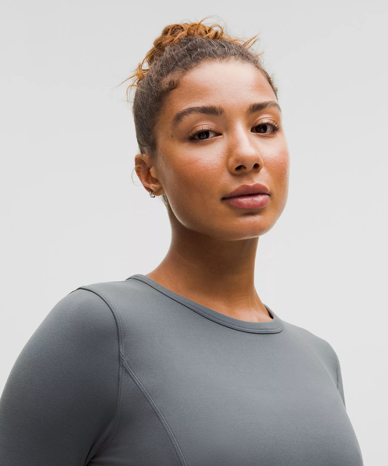 Cropped Nulu Twist-Hem Long-Sleeve Shirt 4