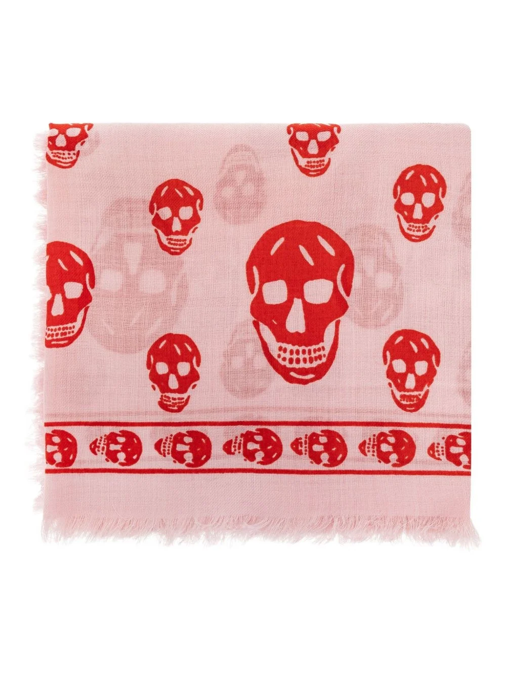 skull-print fringed scarf - 1