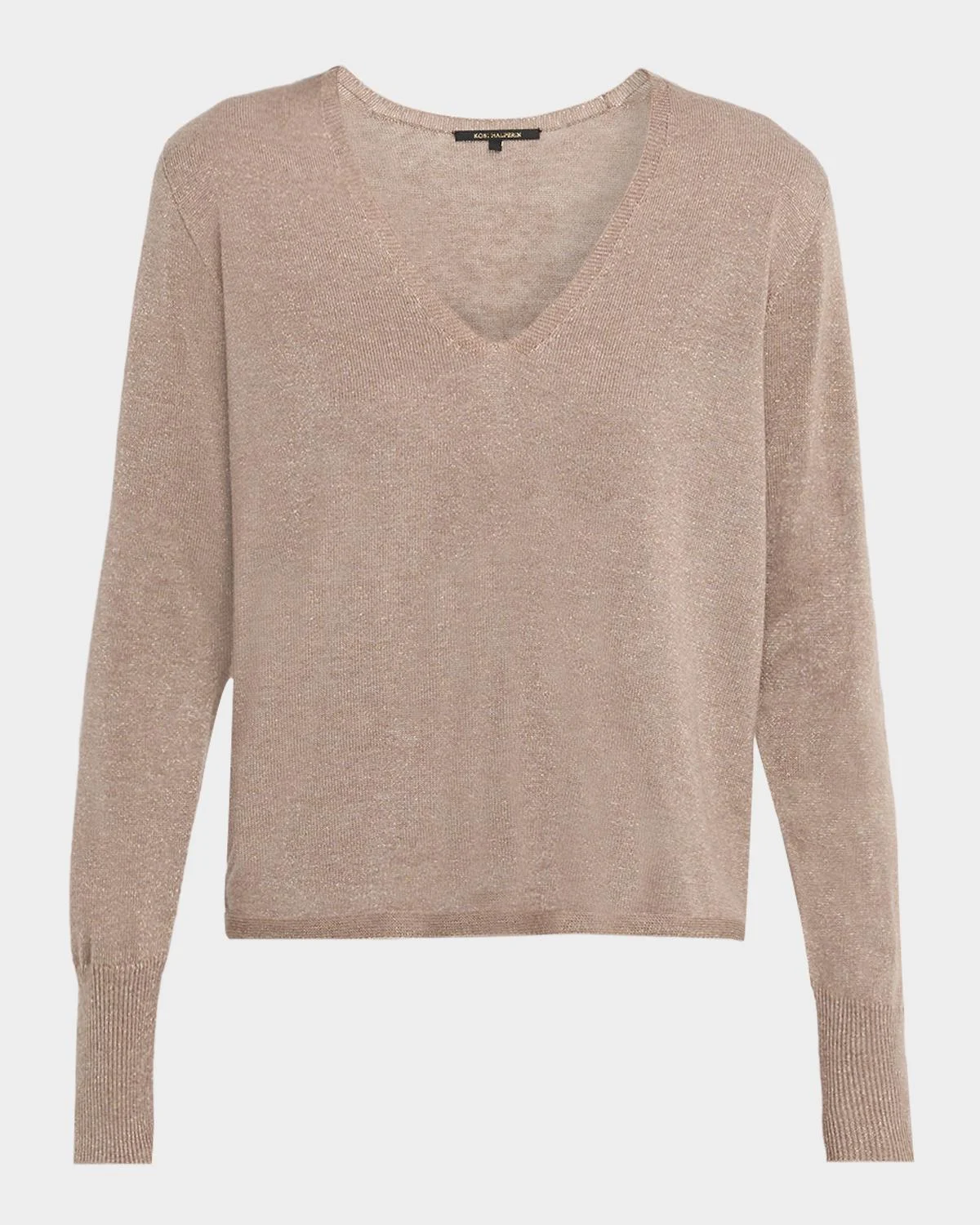 Vinny V-Neck Shimmer Knit Sweater - 1