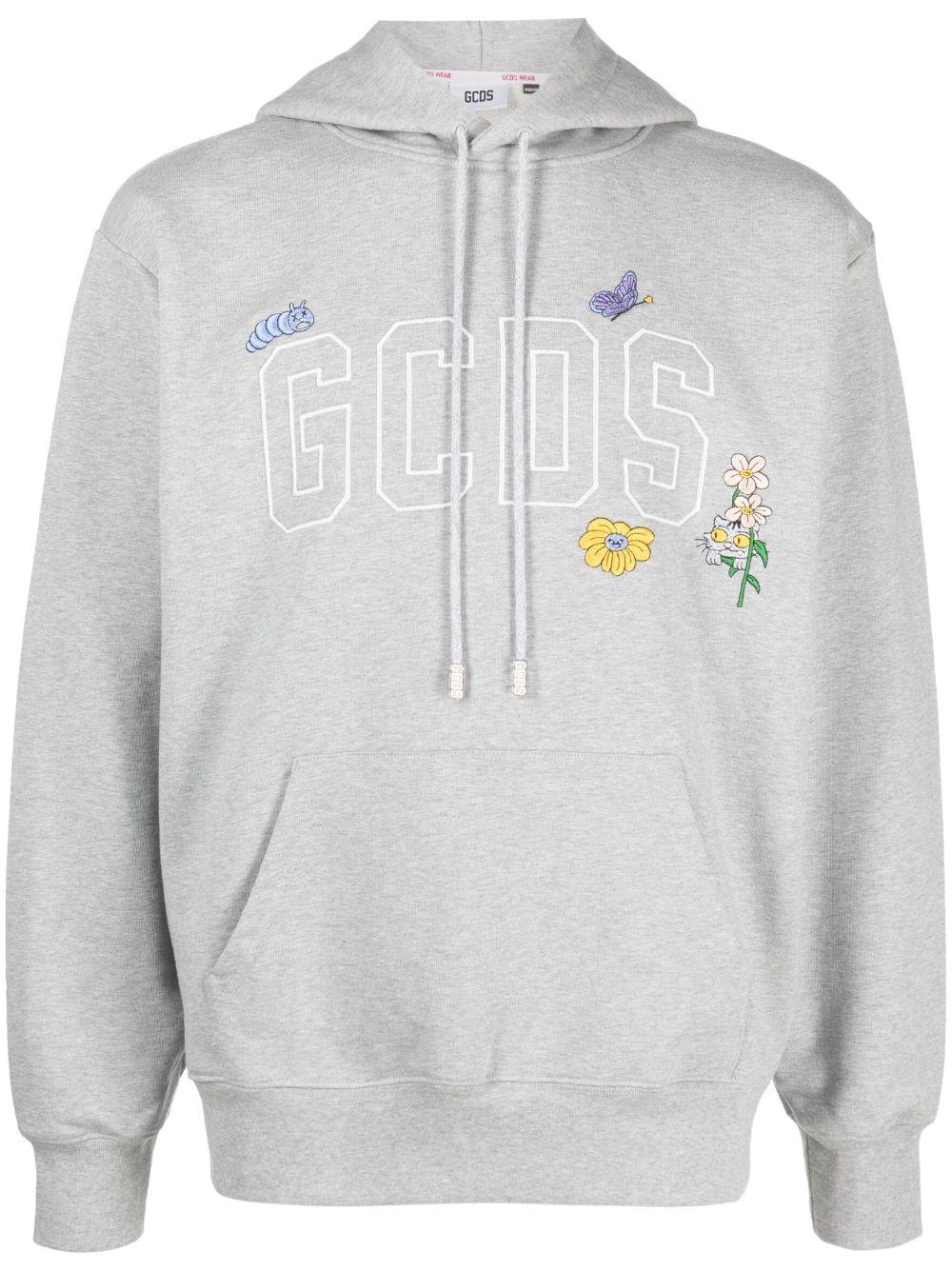 logo-embroidered cotton hoodie - 1