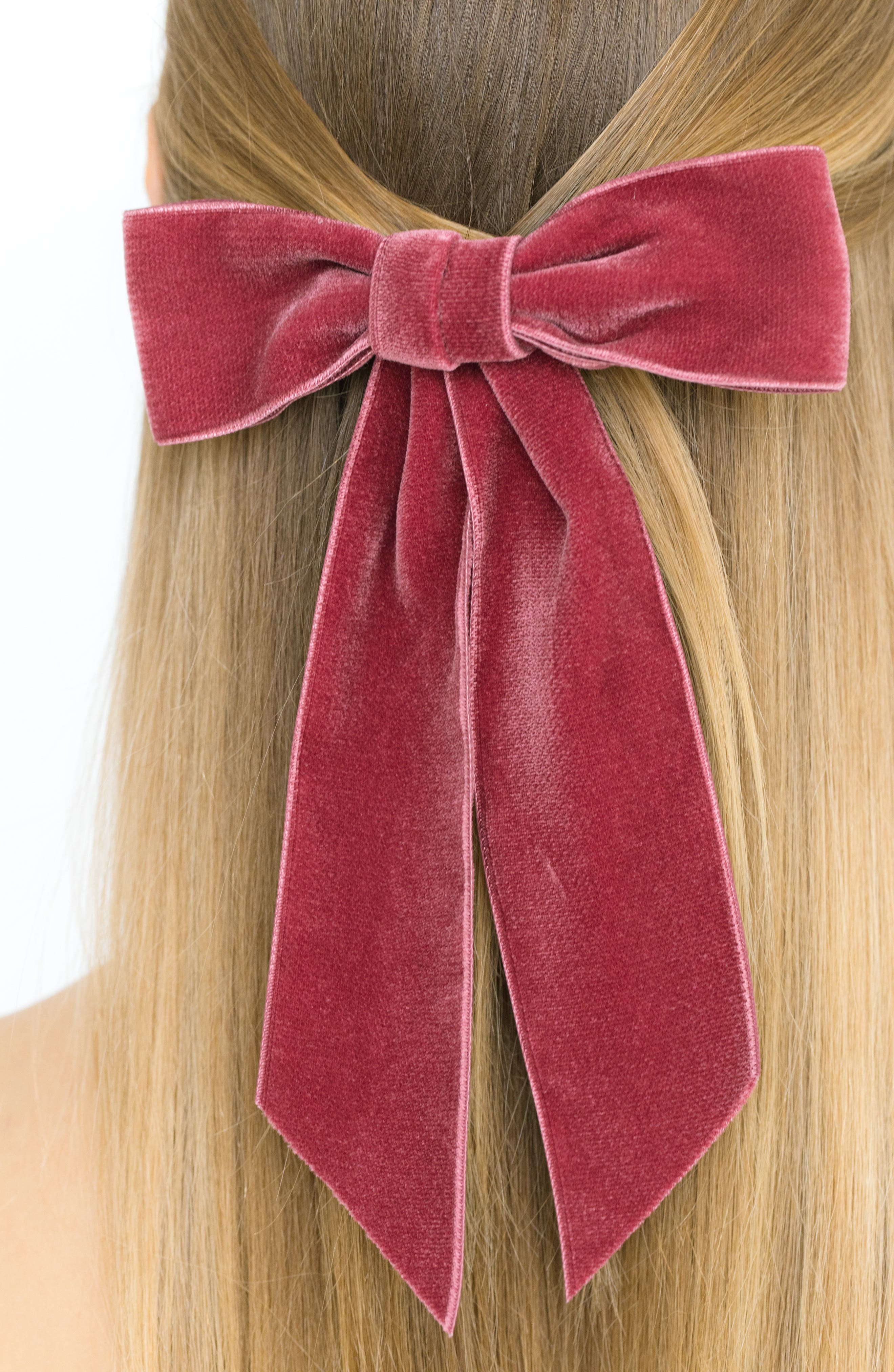Jennifer Behr Wide Velvet Bow Barrette in Antique Rose at Nordstrom - 5
