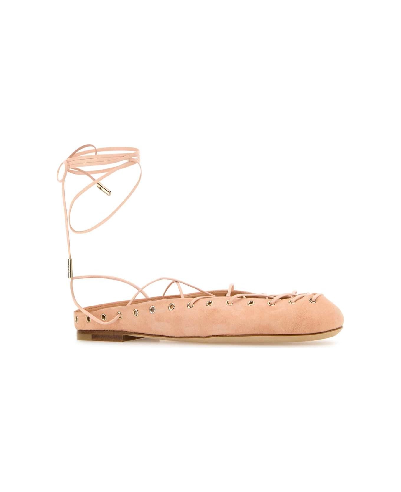 Light Pink Suede Chloã© Ghillies Ballerinas - 2