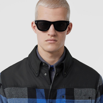 Burberry Check Wool Cotton Overshirt outlook