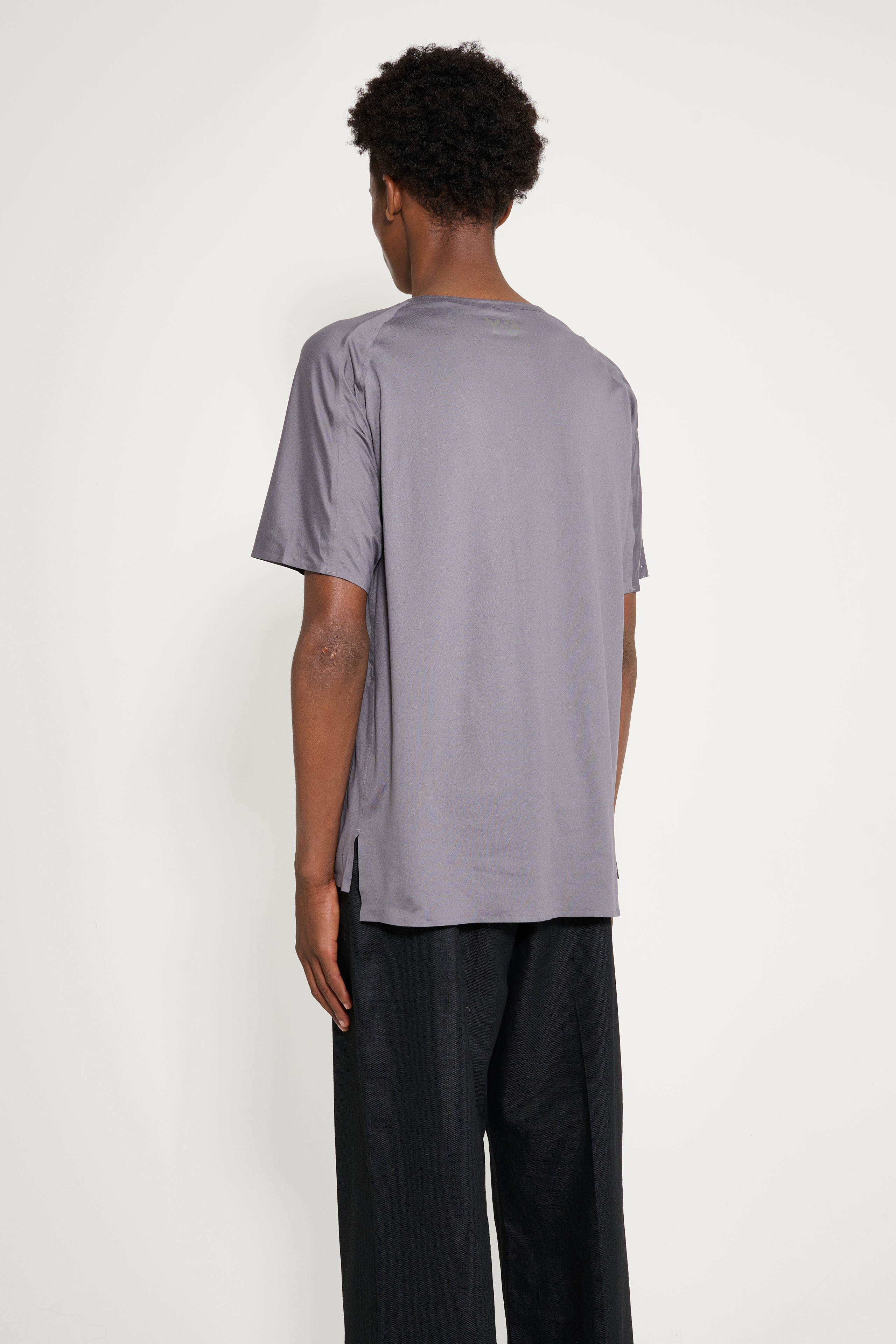 Y-3 RUNNING SHORT SLEEVE TEE GRANITE - 3