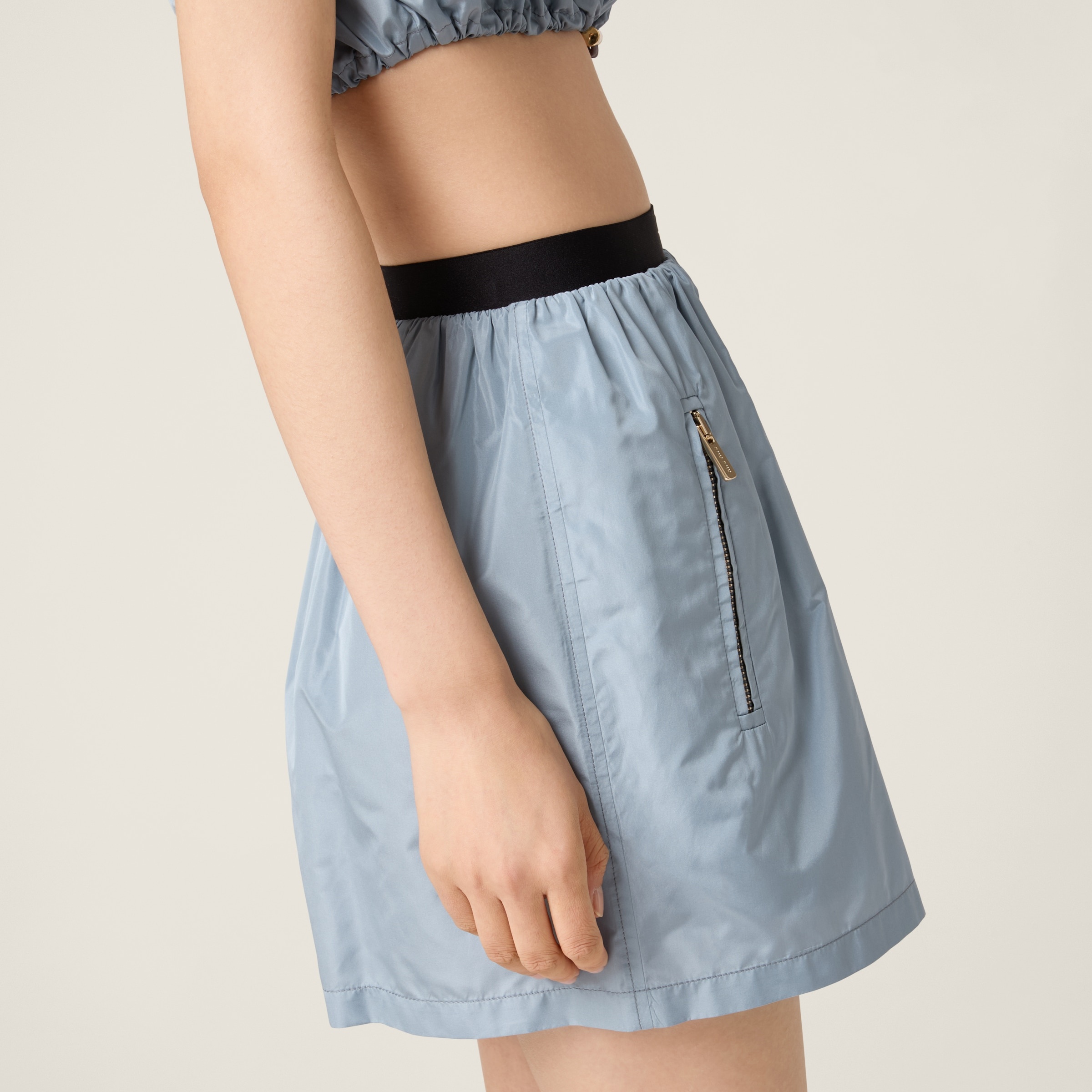 Technical silk miniskirt - 5