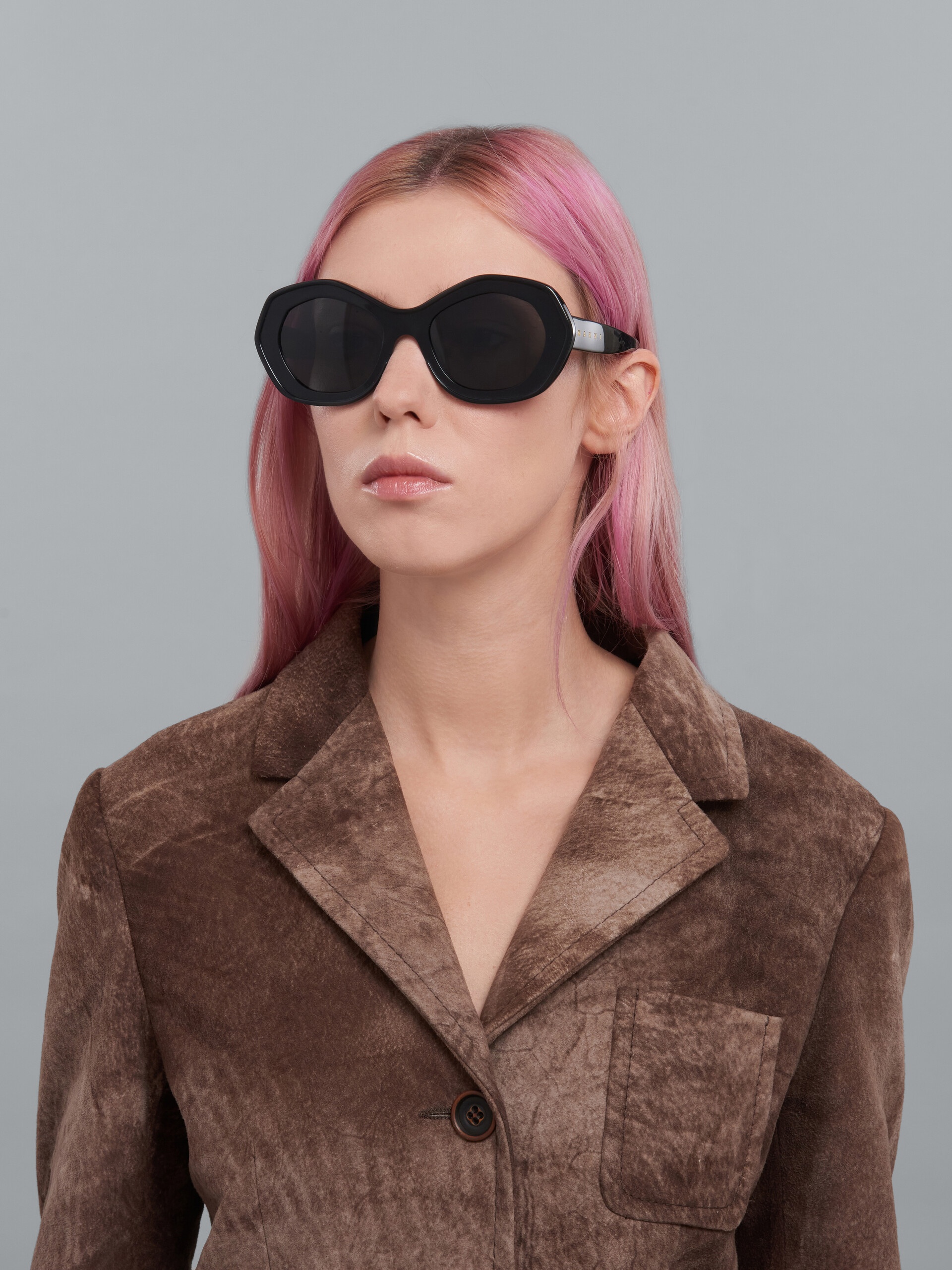 BLACK ULAWUN VULCANO ACETATE SUNGLASSES - 2