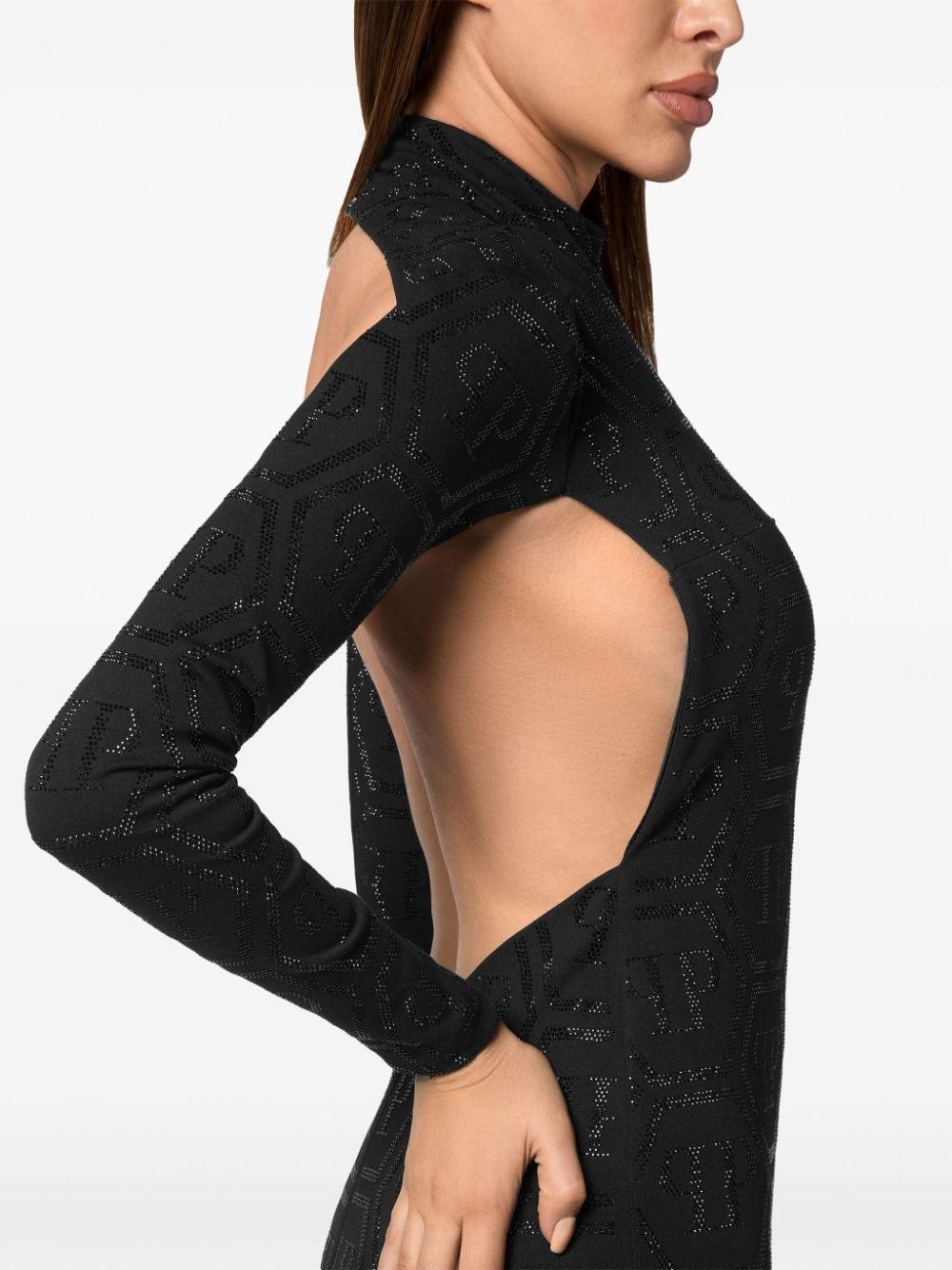 monogram-embellished mini dress - 5