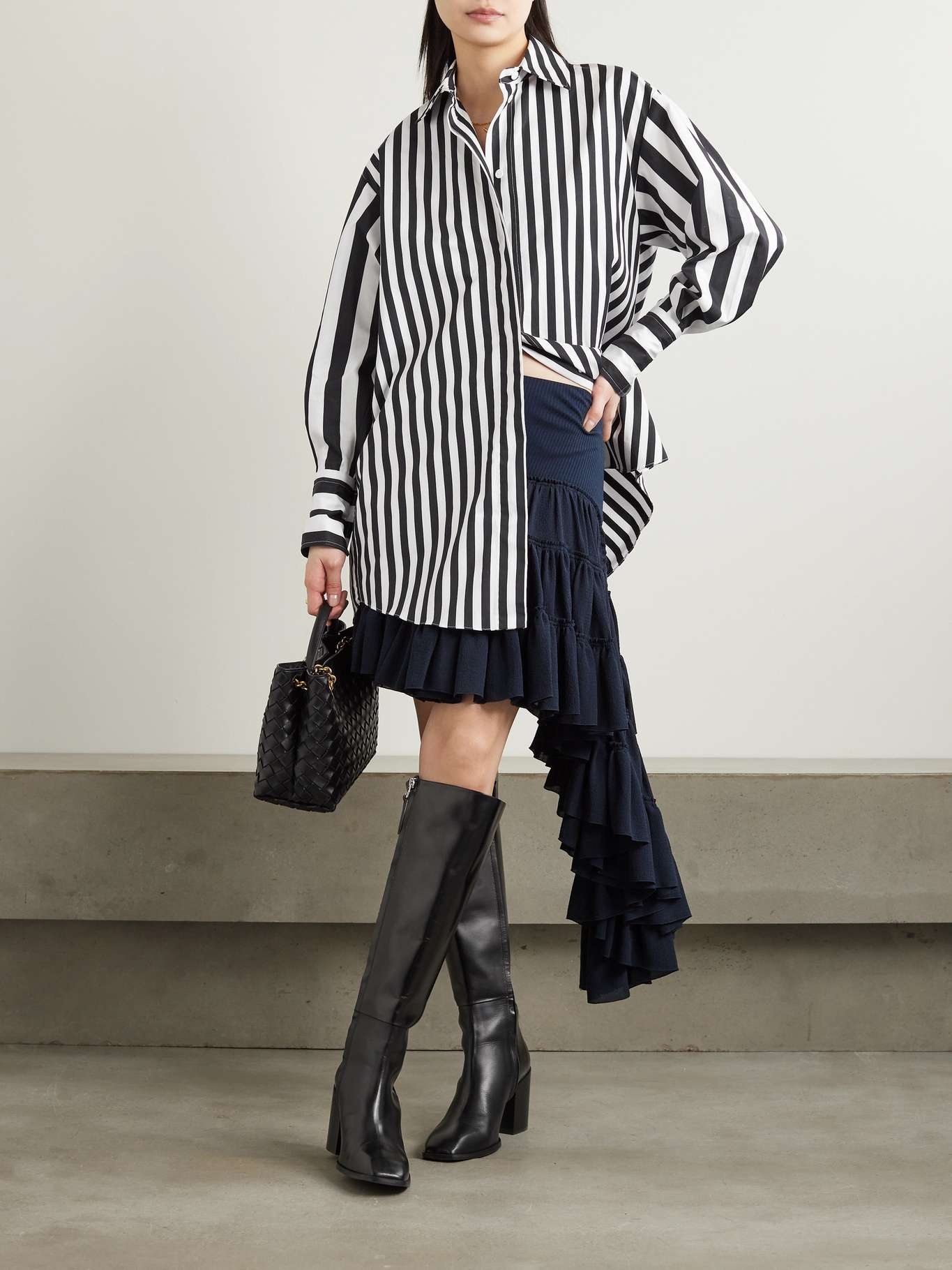 Iconic oversized embroidered striped cotton-poplin mini shirt dress - 2