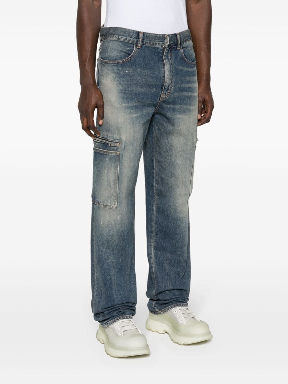 straight-leg cargo jeans - 3