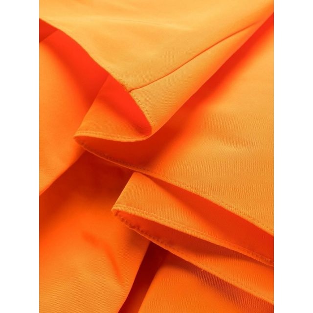Short orange dress with ruffles and flounces - 5