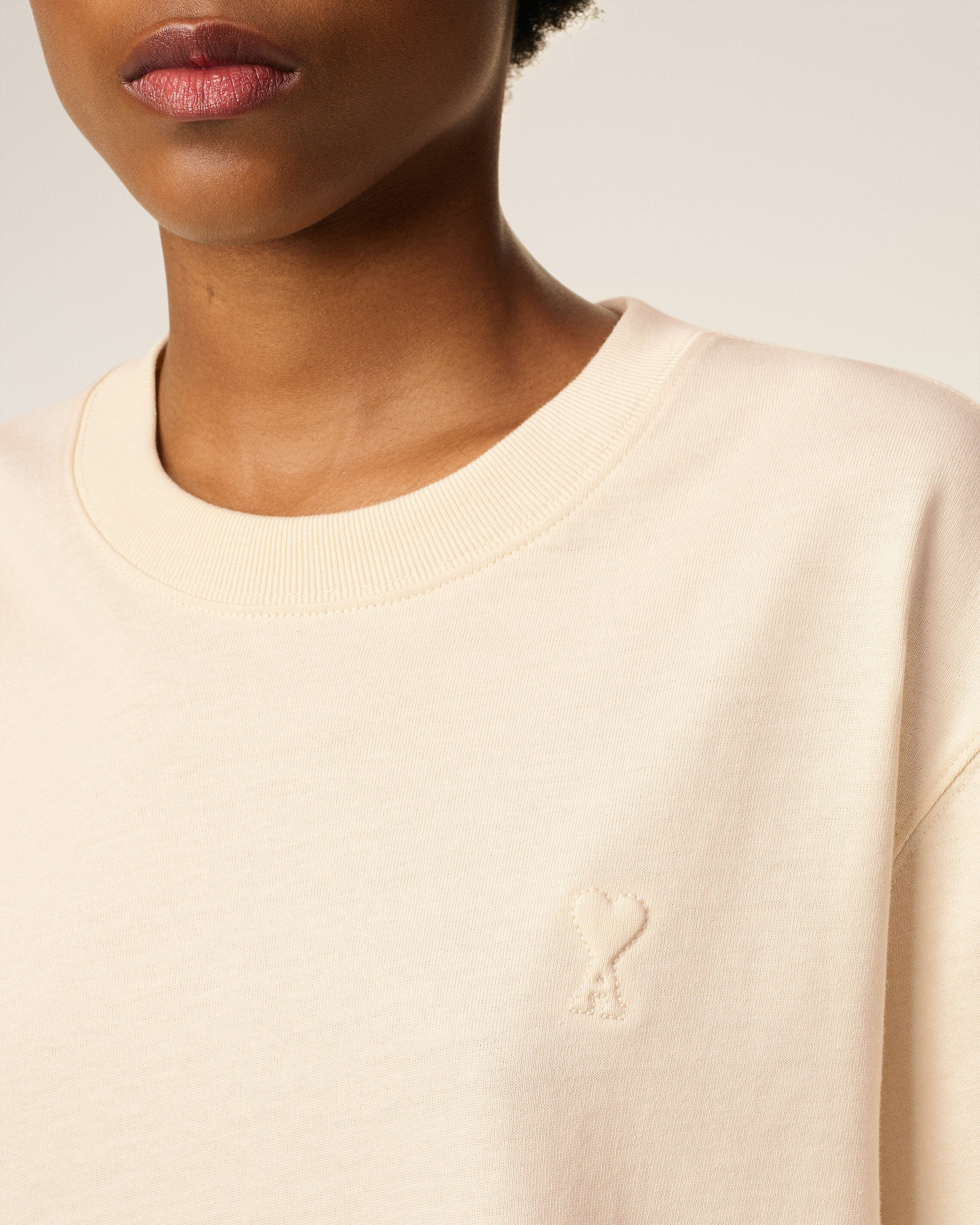 WHITE COTTON AMI DE COEUR T-SHIRT - 4