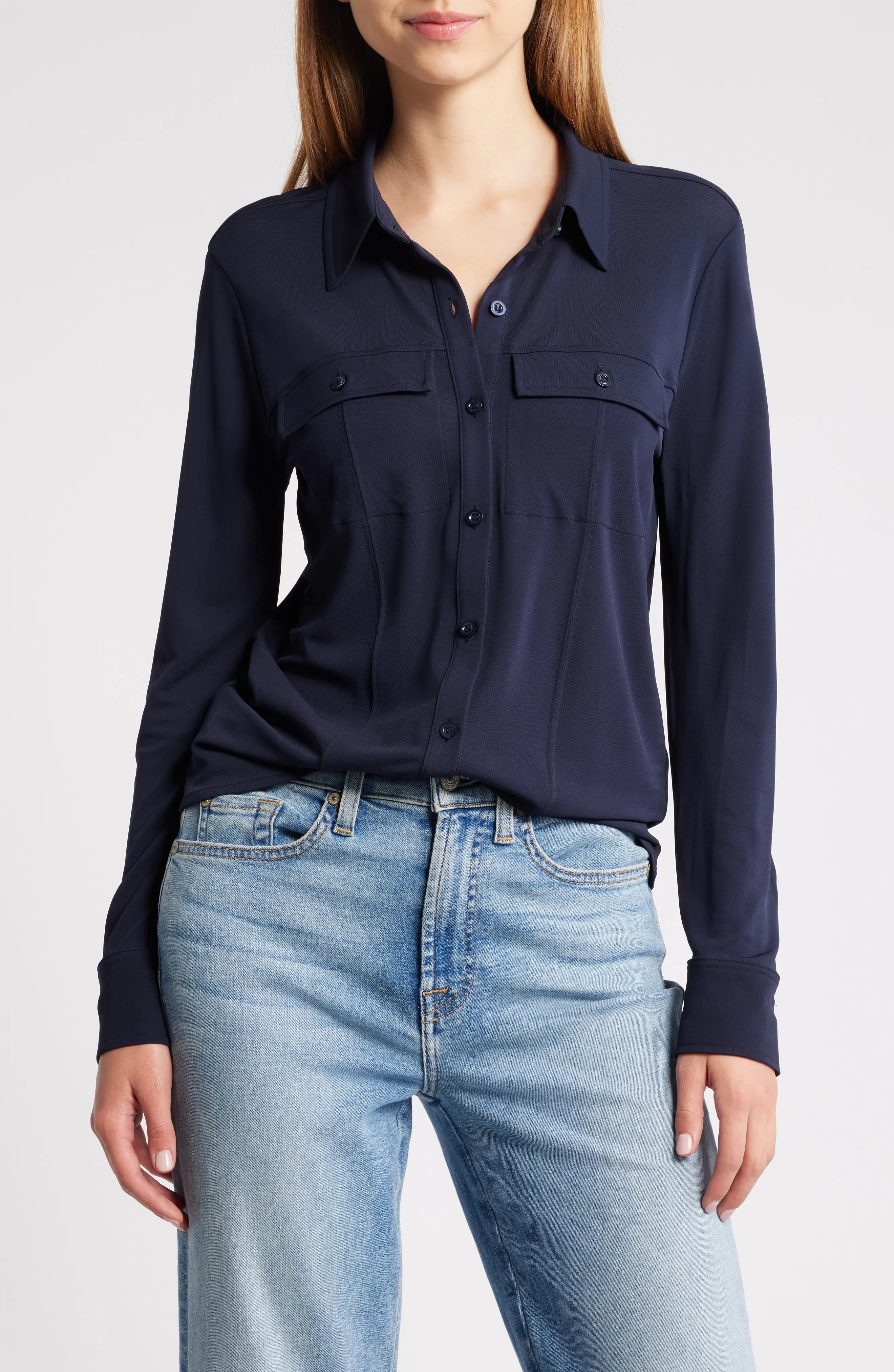 Jersey Button-Up Shirt - 1