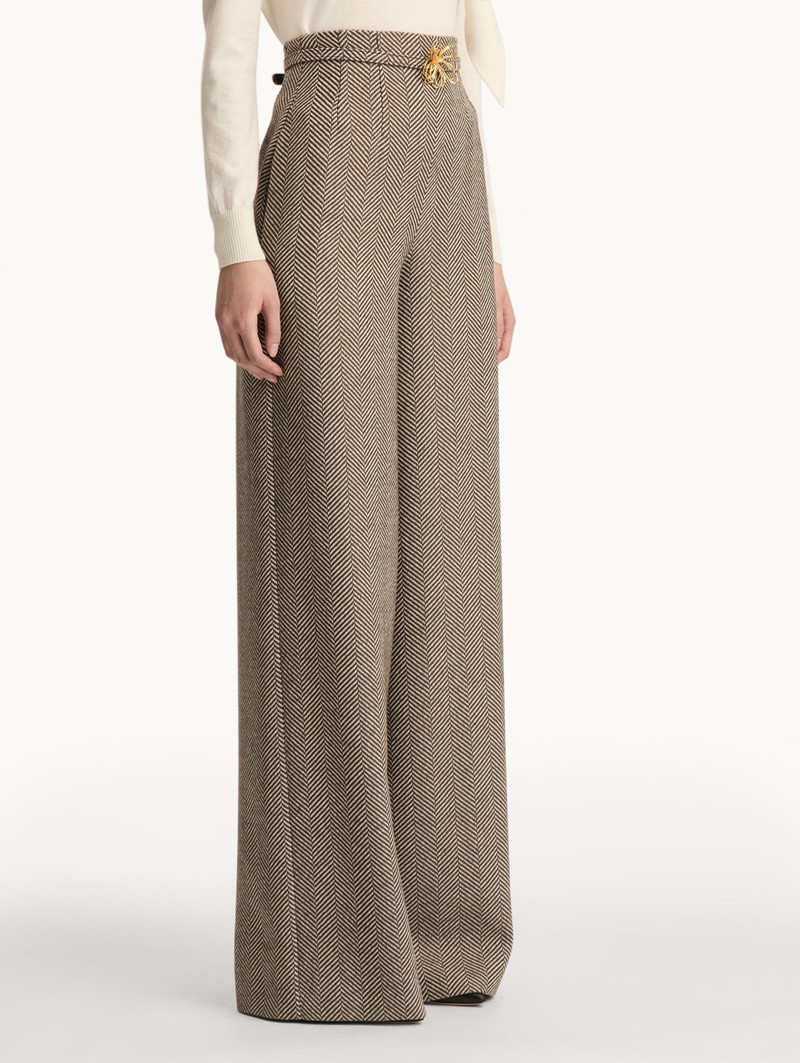 CHEVRON CASHMERE-BLEND PANT 4