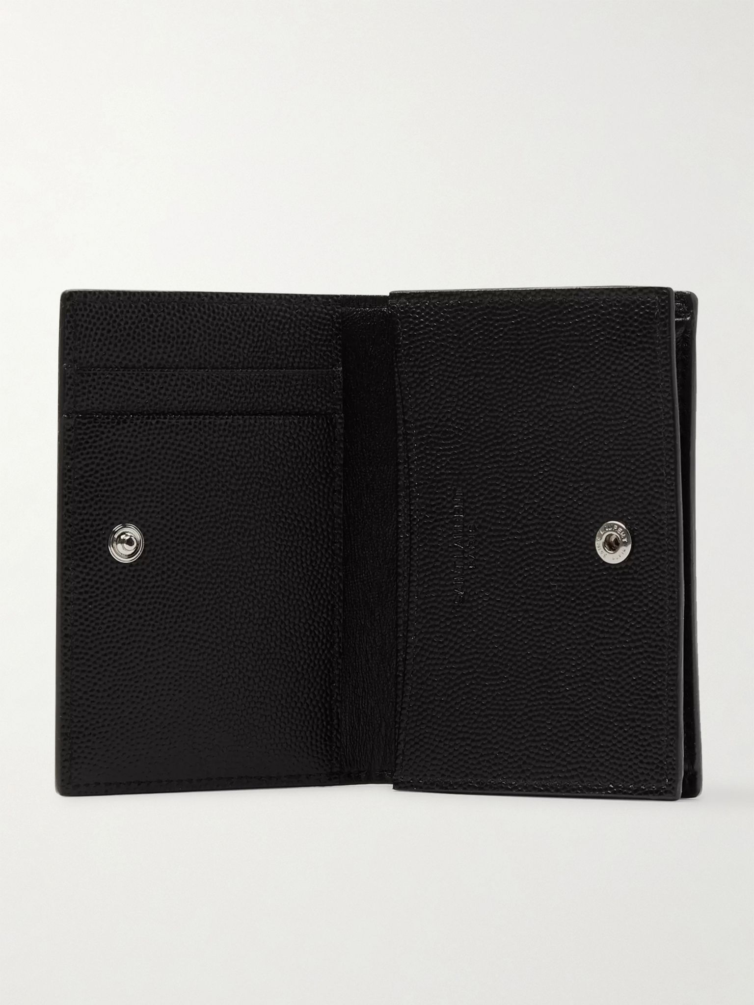 Pebble-Grain Leather Billfold Wallet Black - 4