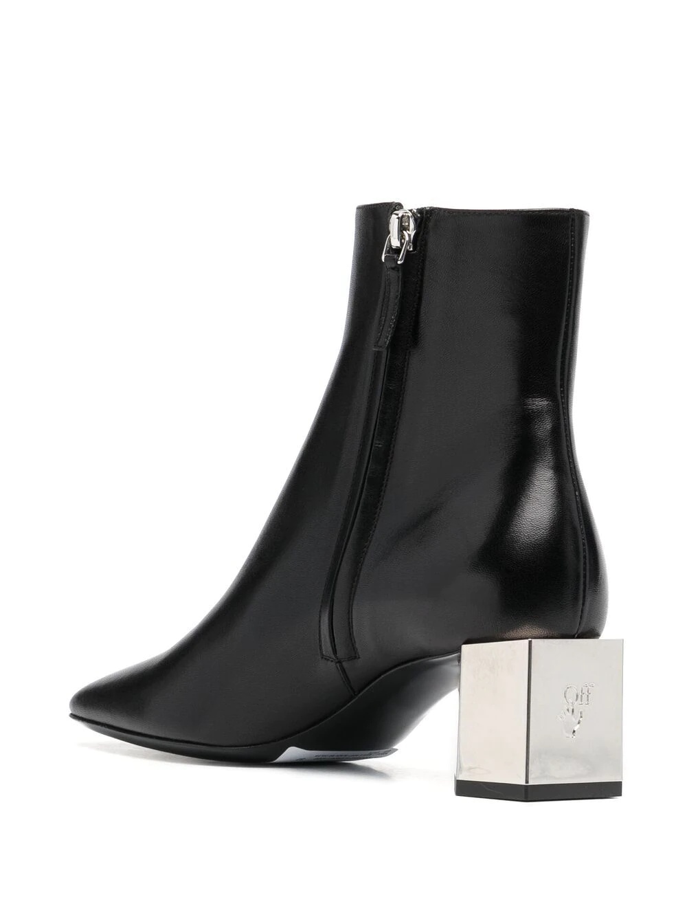 metallic-heel ankle boots - 3