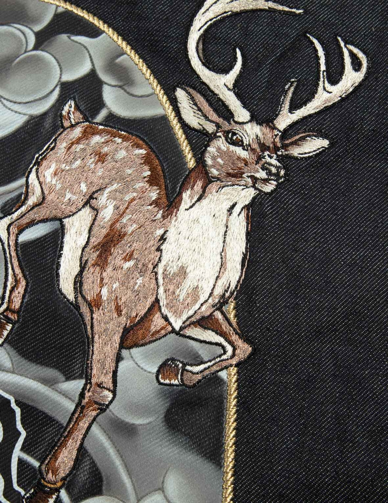 TREASURE AND CLOUD-PATTERN DAICOCK PRINT CARROT FIT SELVEDGE DENIM JEANS #2017 7