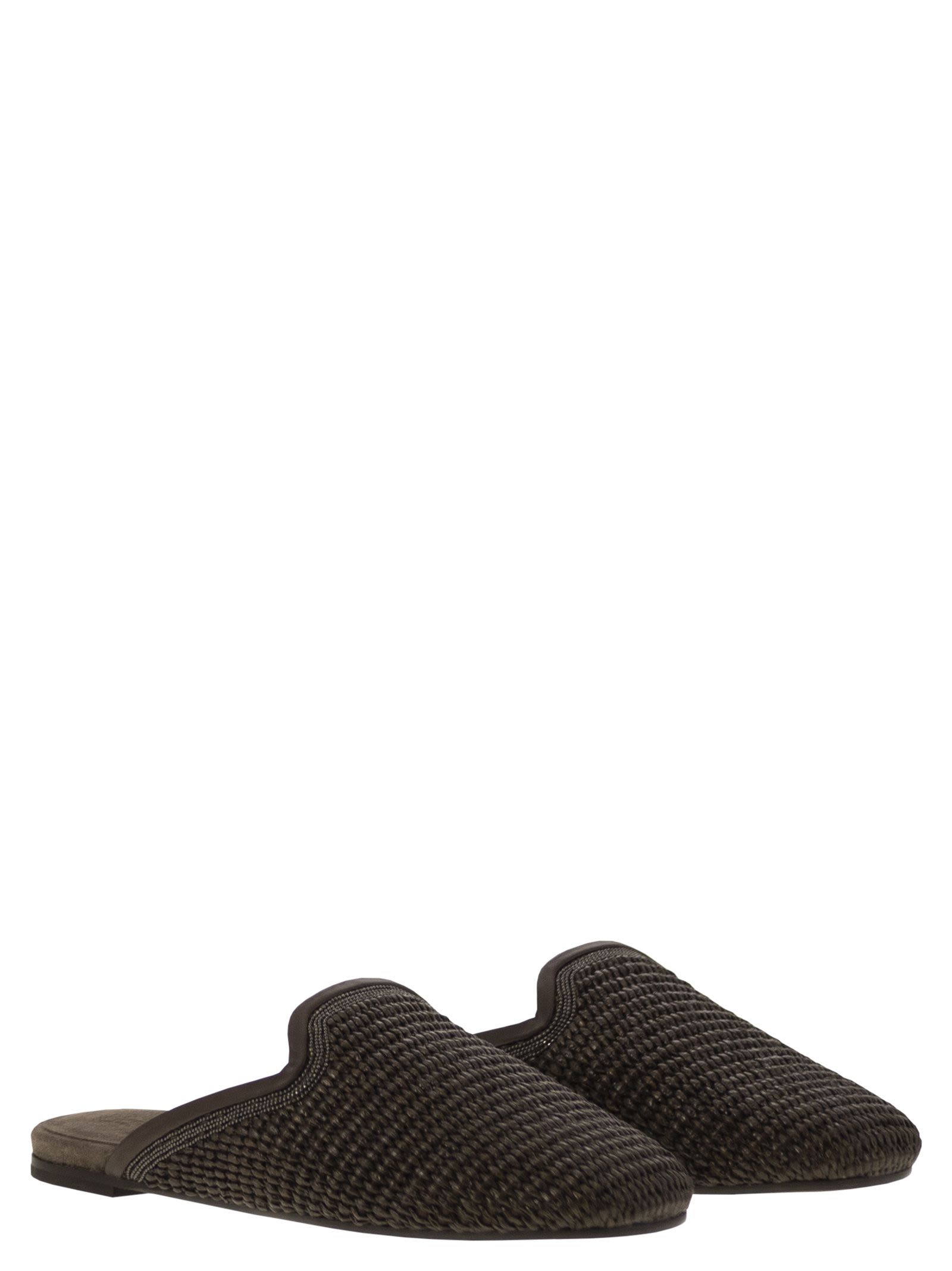 Brunello Cucinelli Women Techno Raffia Slipper With Precious Trim - 4