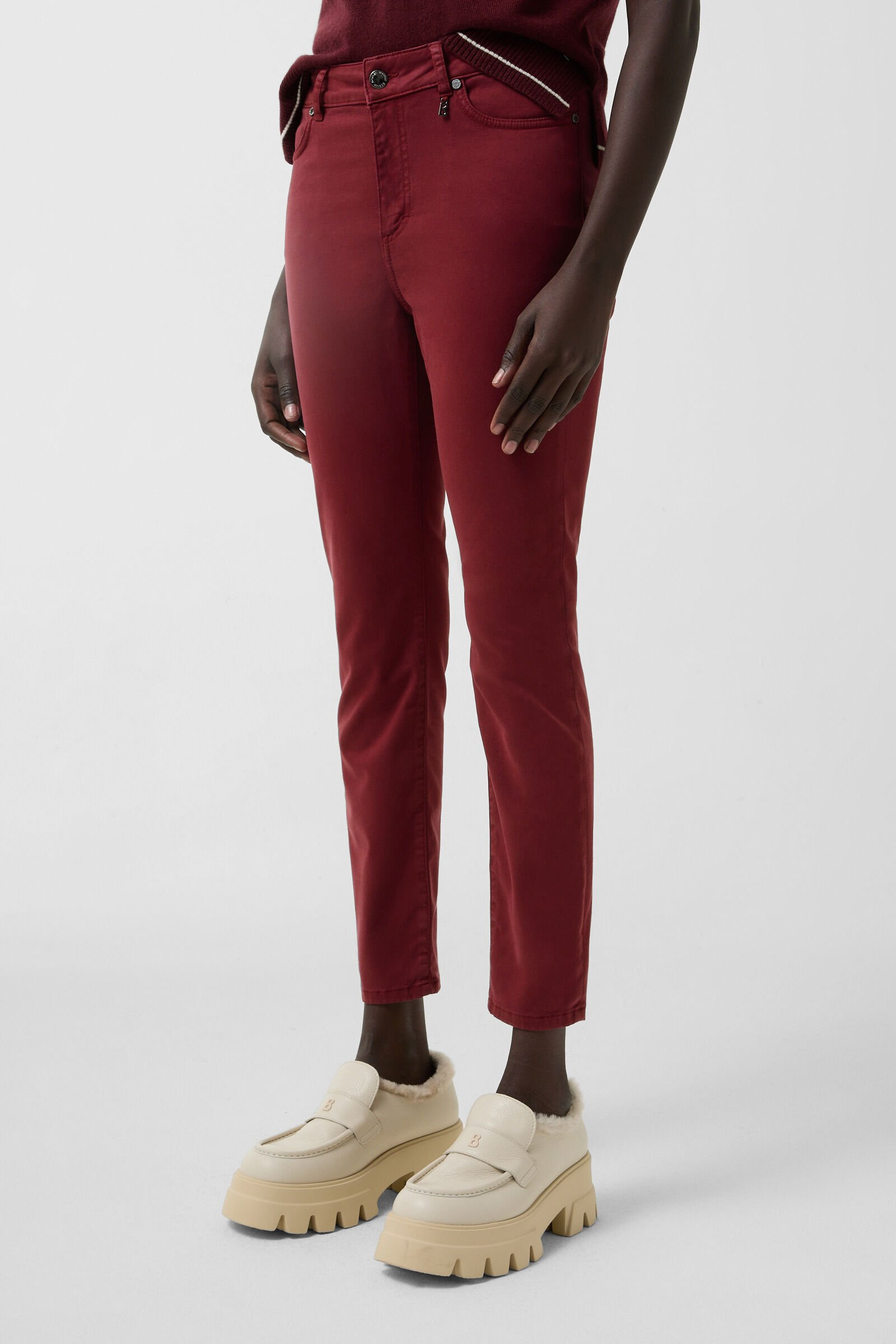 7/8 pants Julie in Wine red - 2
