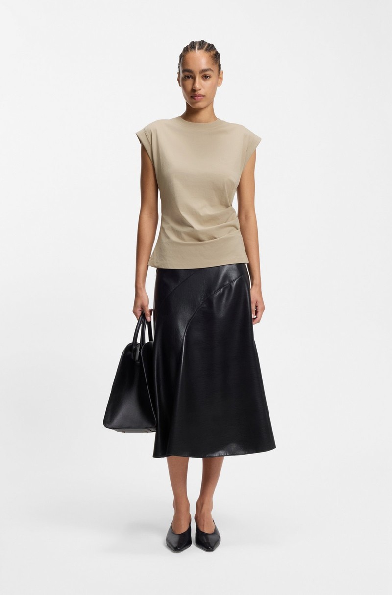 BOSS ROLLED-CUFF SLIM-FIT T-SHIRT IN MERCERISED COTTON outlook