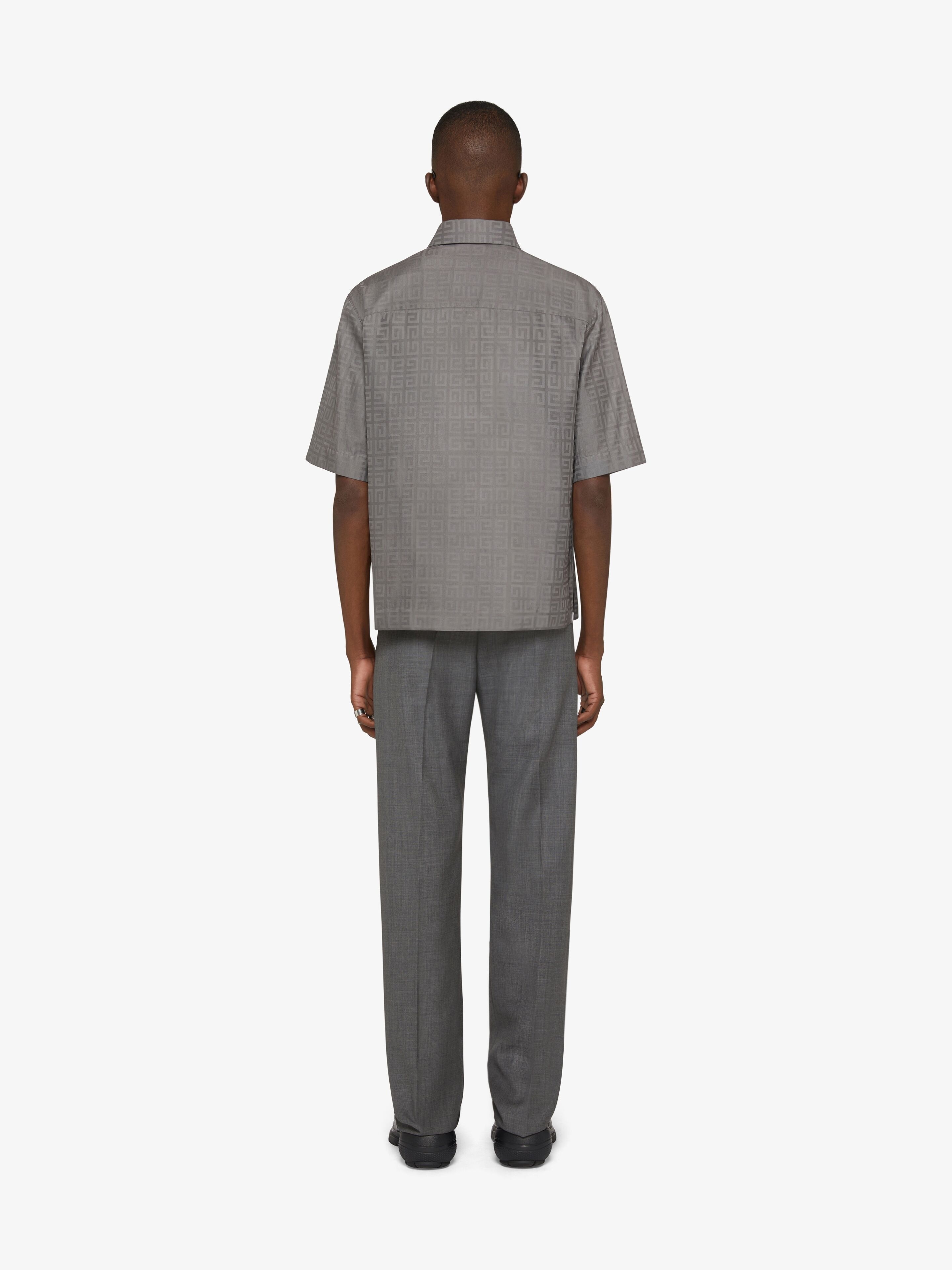 BOXY FIT ZIPPED SHIRT IN 4G JACQUARD - 4