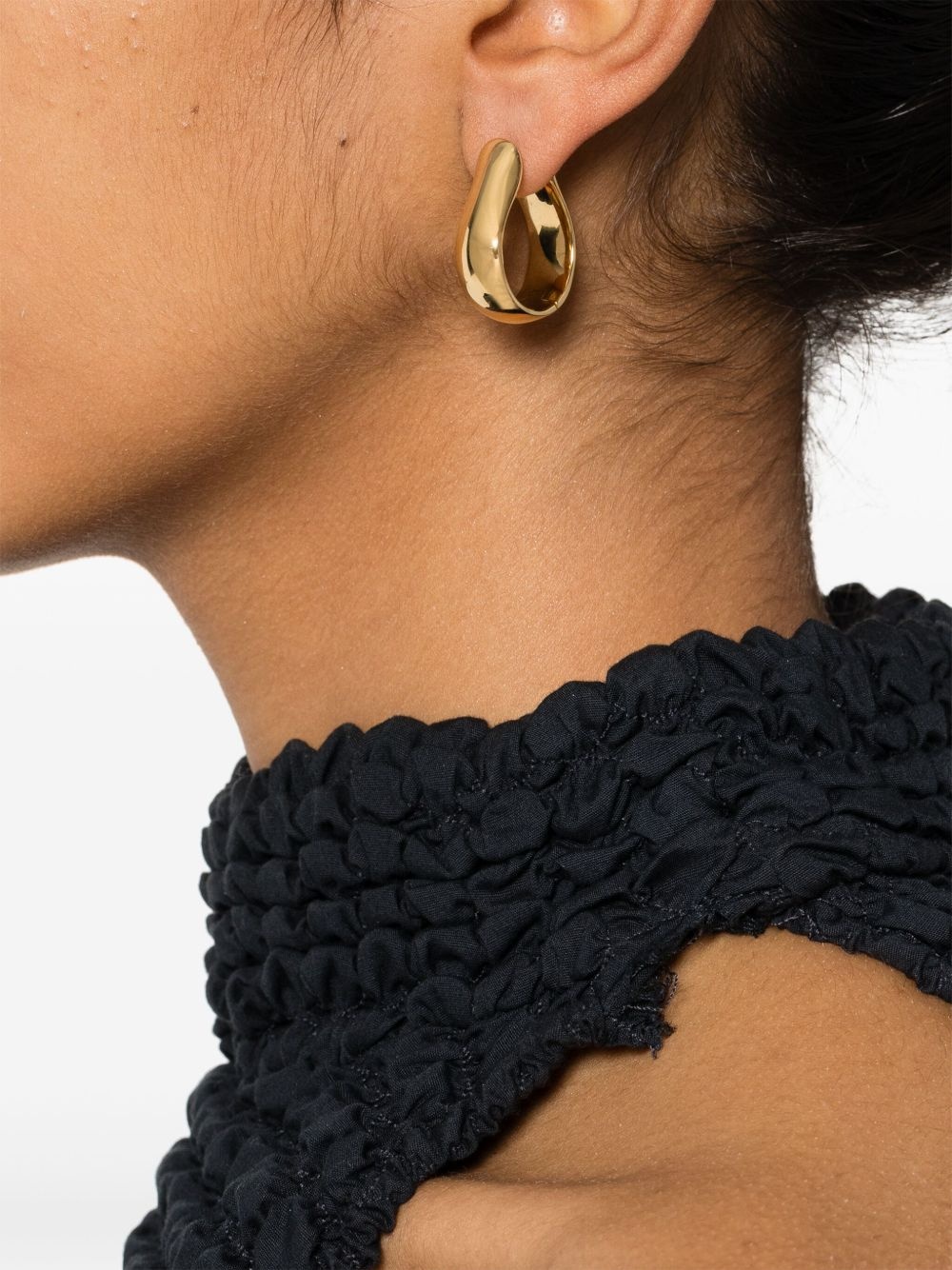 large Oyster hoop-design earrings - 2