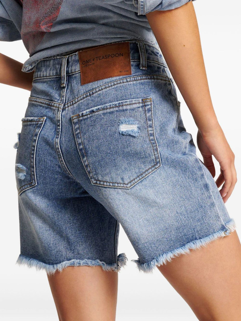 frayed distressed denim shorts 5