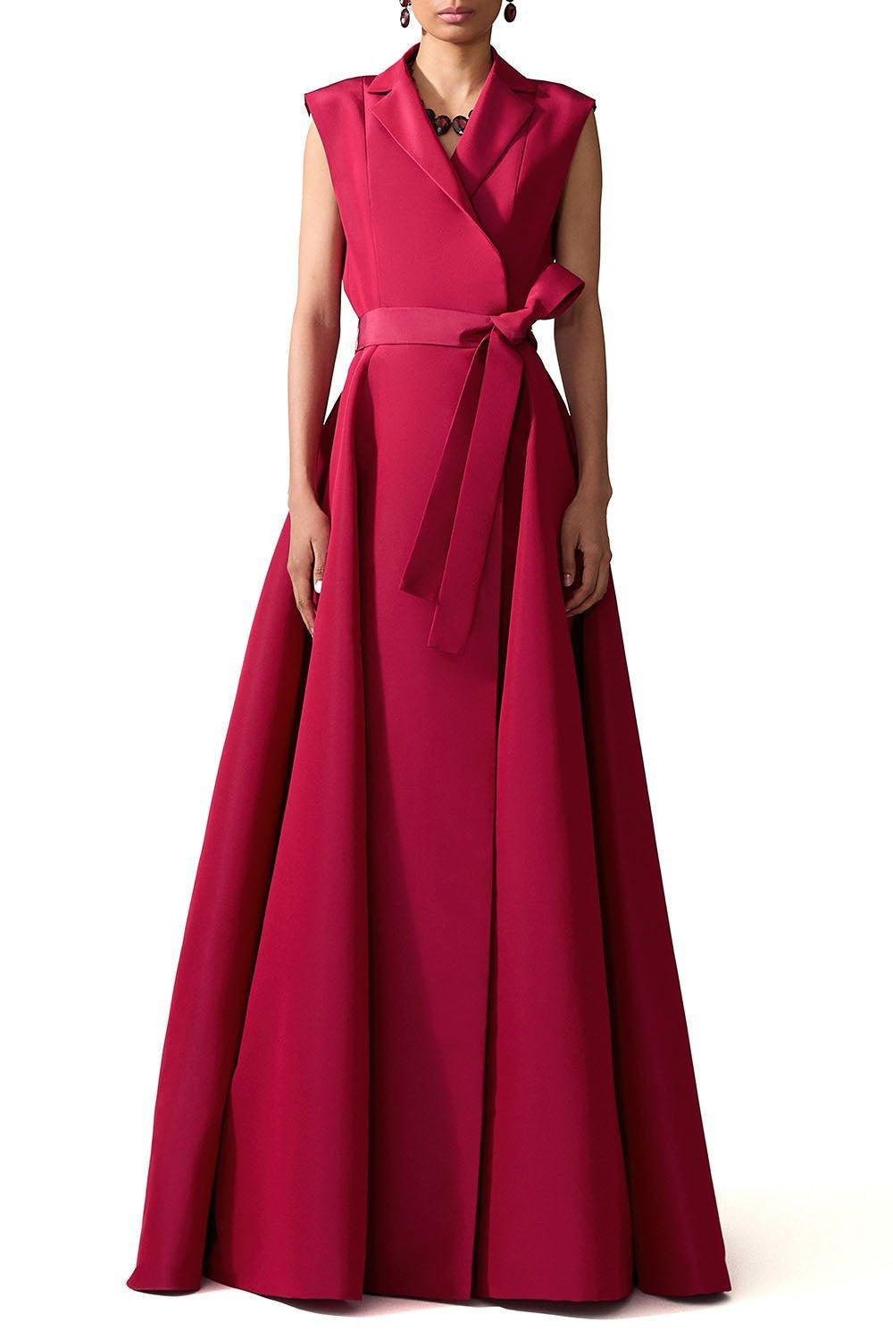 Sleeveless Trench Gown - Currant - 2