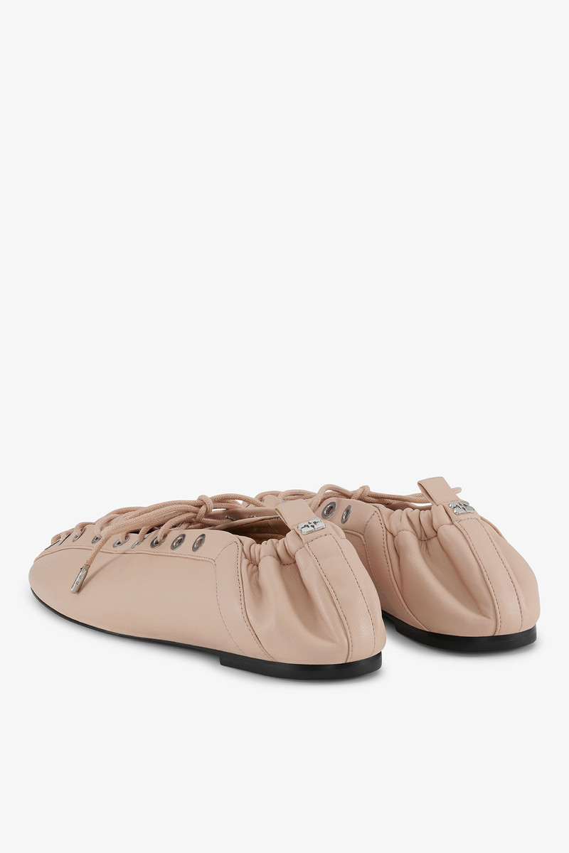 LACE-UP BALLERINAS IN BEIGE 3