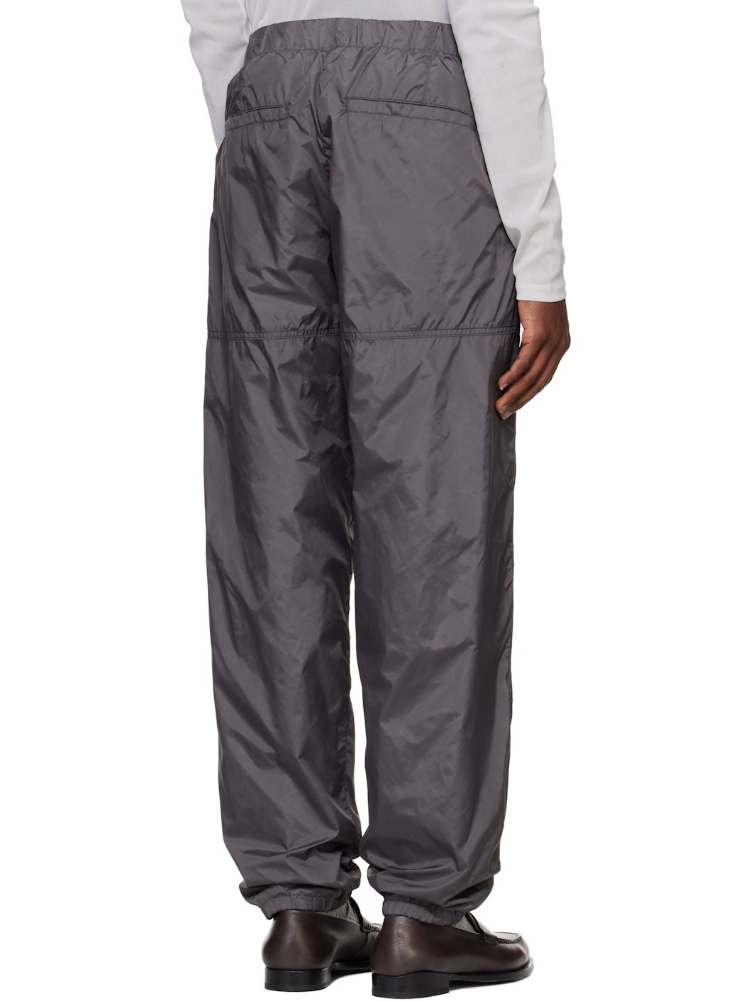 Gray Nylon Taffeta Sweatpants - 3