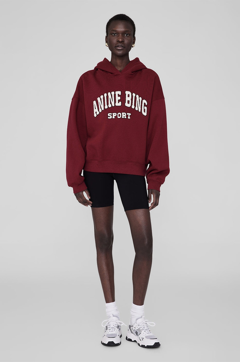ANINE BING Alec Hoodie Sport - Cabernet outlook