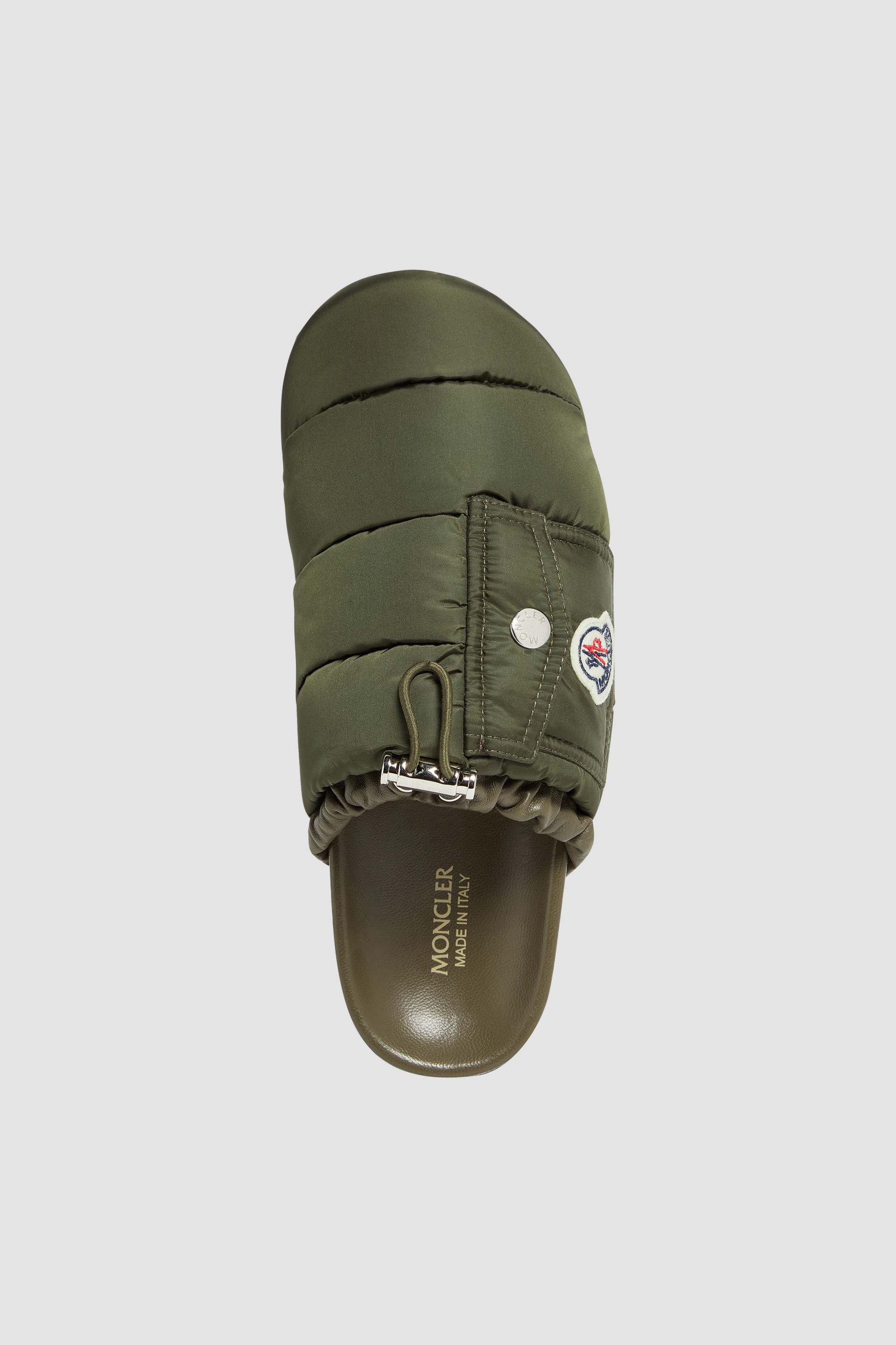 関税込★VIP価格【MONCLER】Mon Pocket Padded Leather Mules Moncler Mon Pocket Padded Leather Mules | REVERSIBLE
