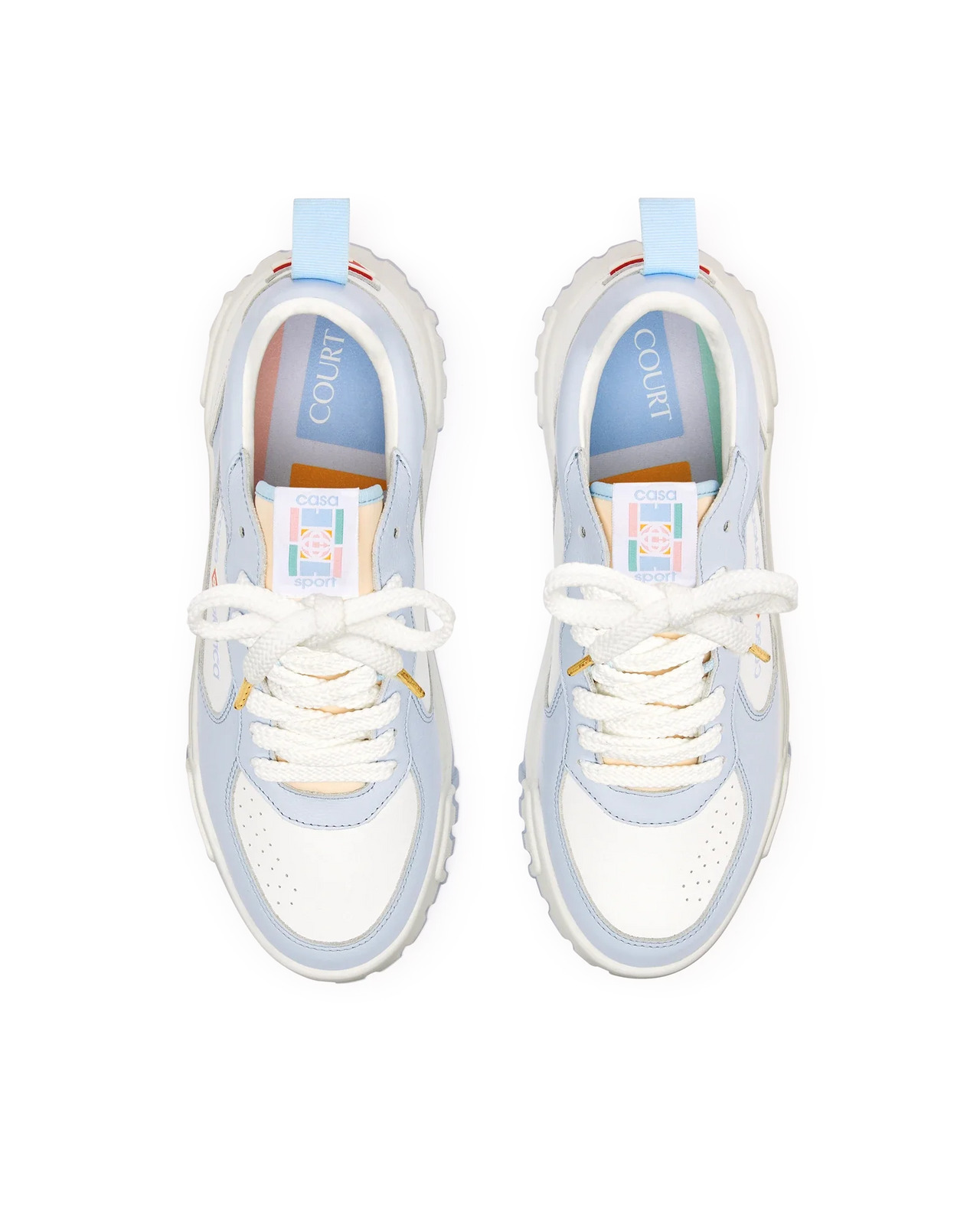 Womens The Court White & Powder Blue Sneaker - 8